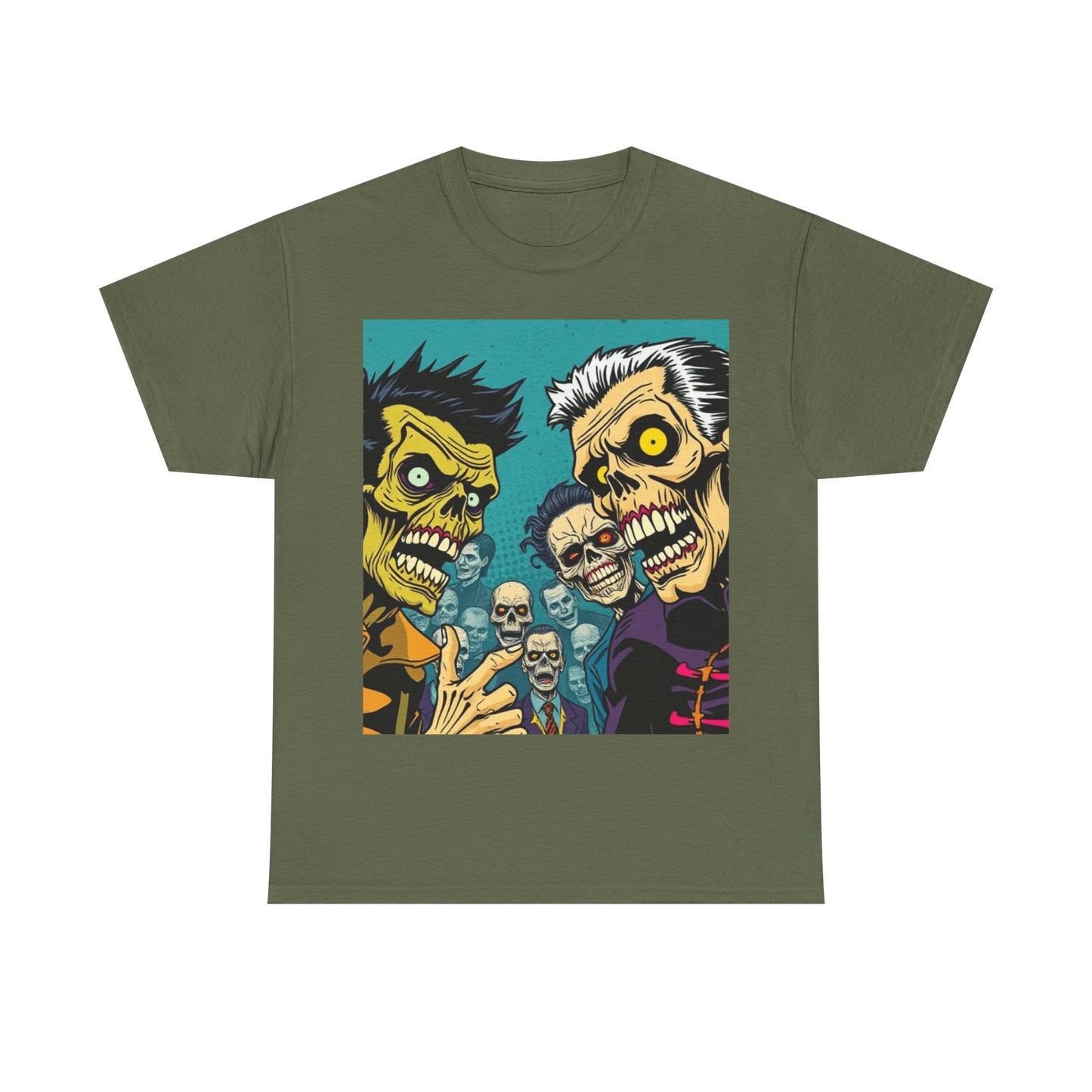 UK - Zombie Face-Off Unisex Heavy Cotton Tee
