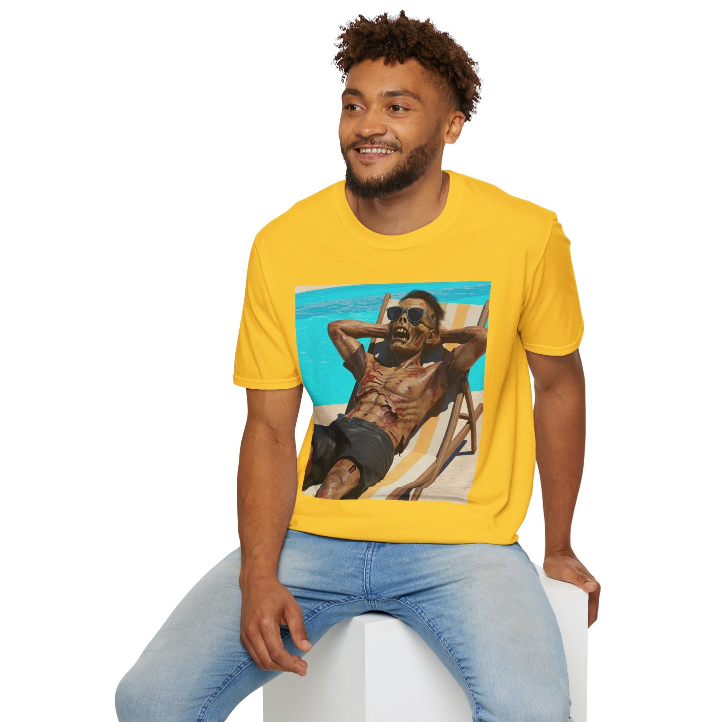 Zombie Relaxation Unisex Softstyle T-Shirt - Perfect for Halloween and Casual Outings
