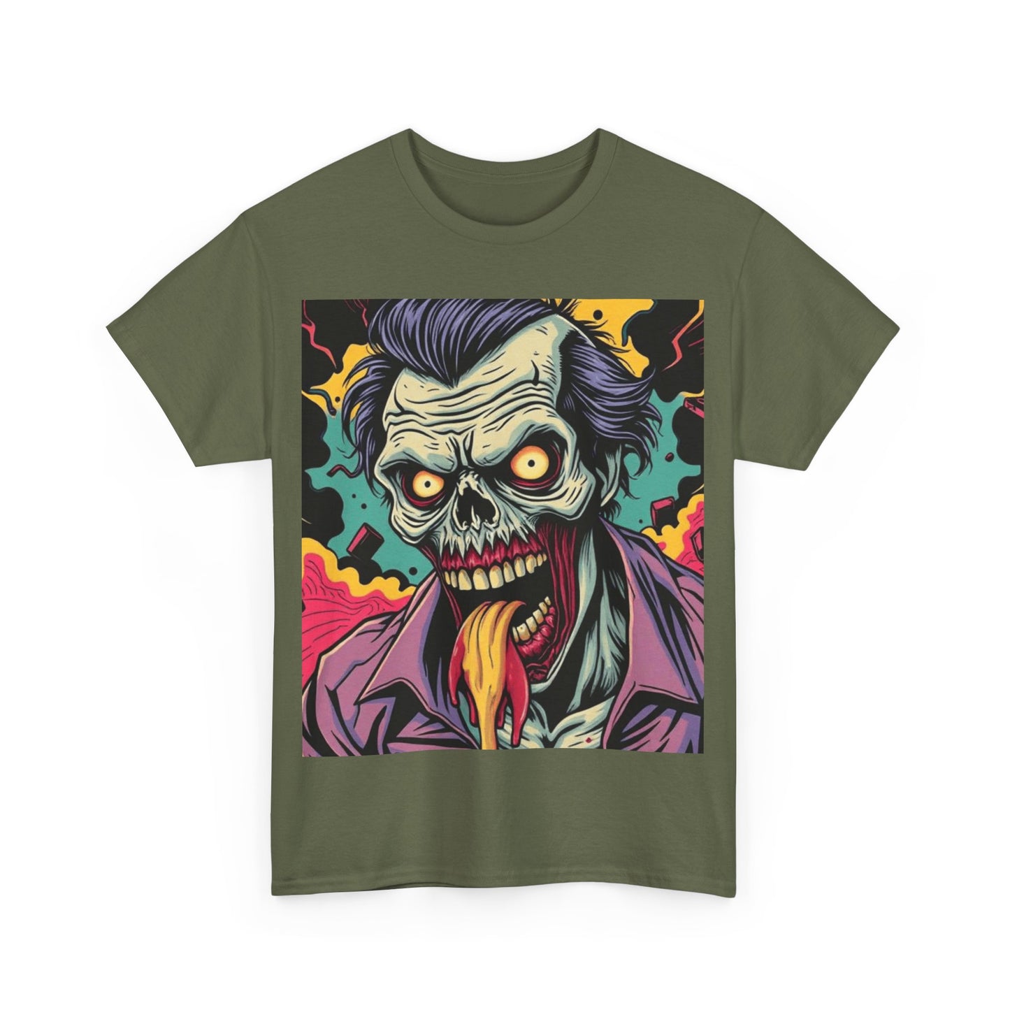 UK - Vibrant Zombie Graphic Tee - Unisex Heavy Cotton Shirt