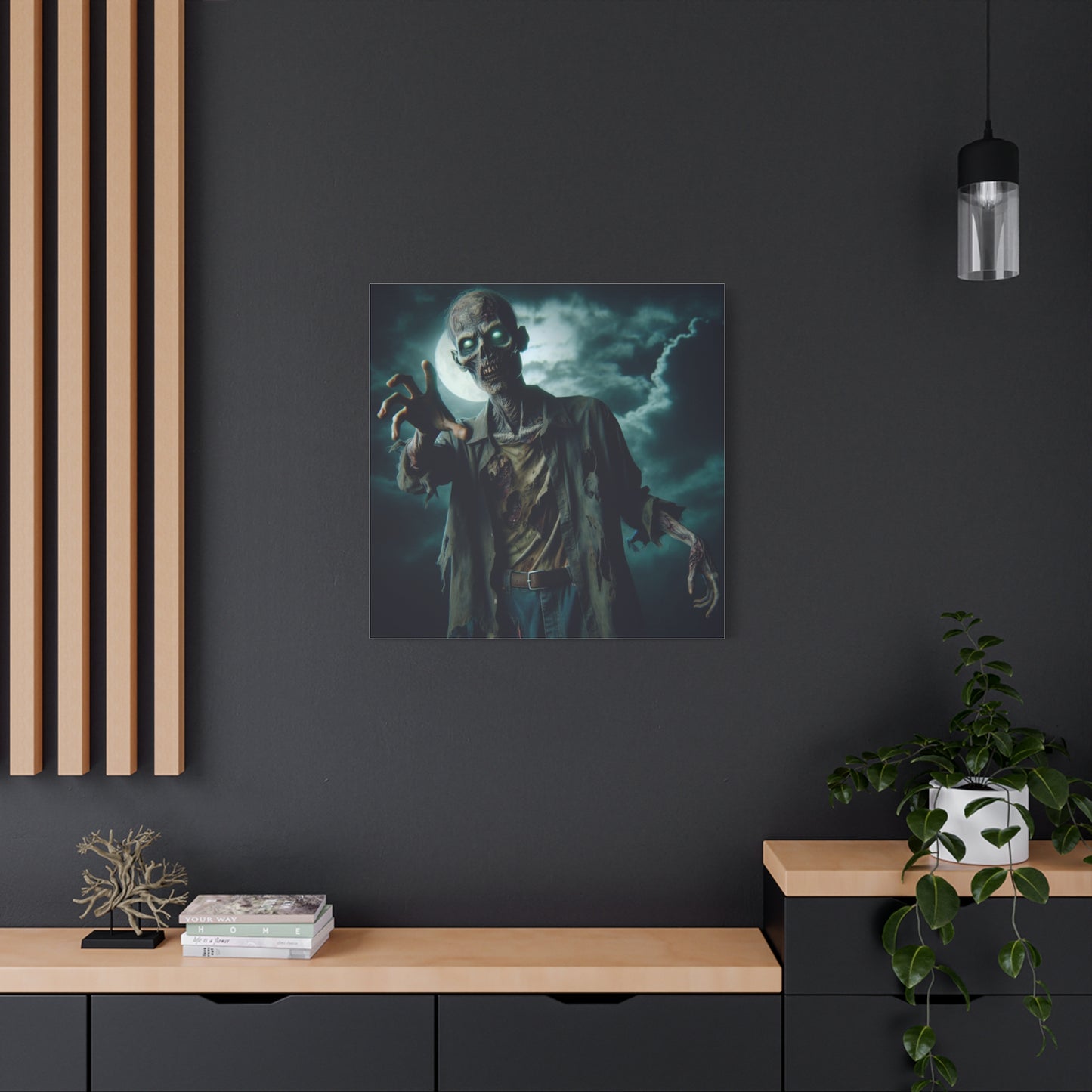 Zombie Art Matte Canvas Wall Decor - Spooky Halloween Home Decoration