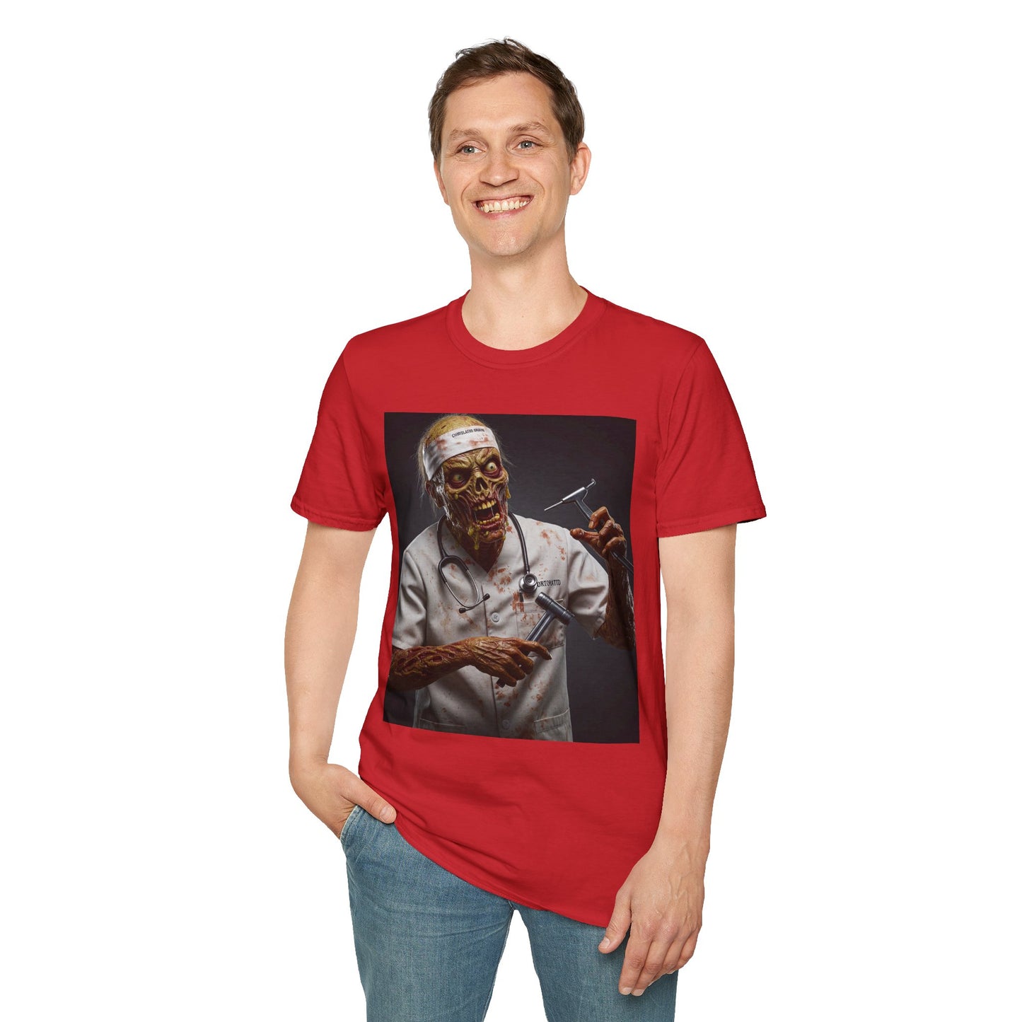 Zombie Doctor Unisex Softstyle T-Shirt - Perfect for Halloween & Horror Fans