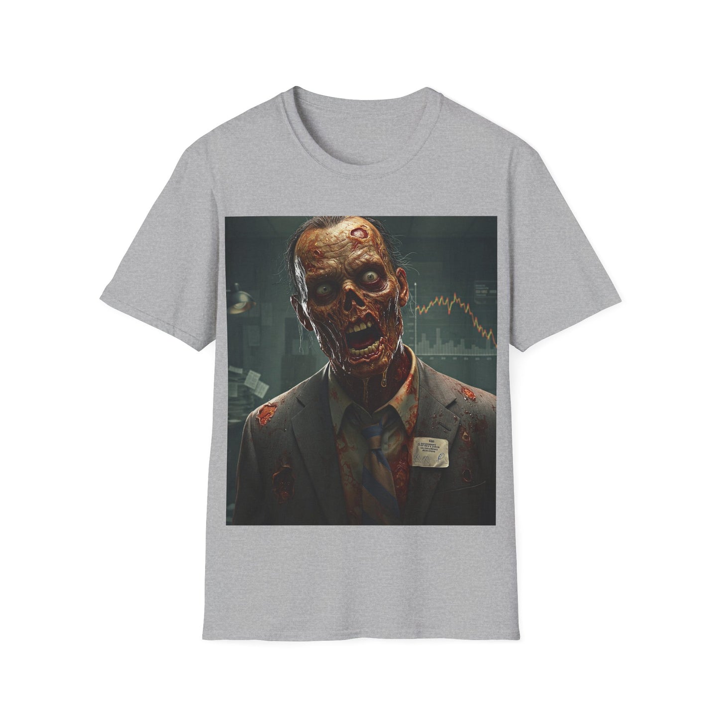 UK - Zombie Businessman Unisex Softstyle T-Shirt | Spooky Halloween Apparel
