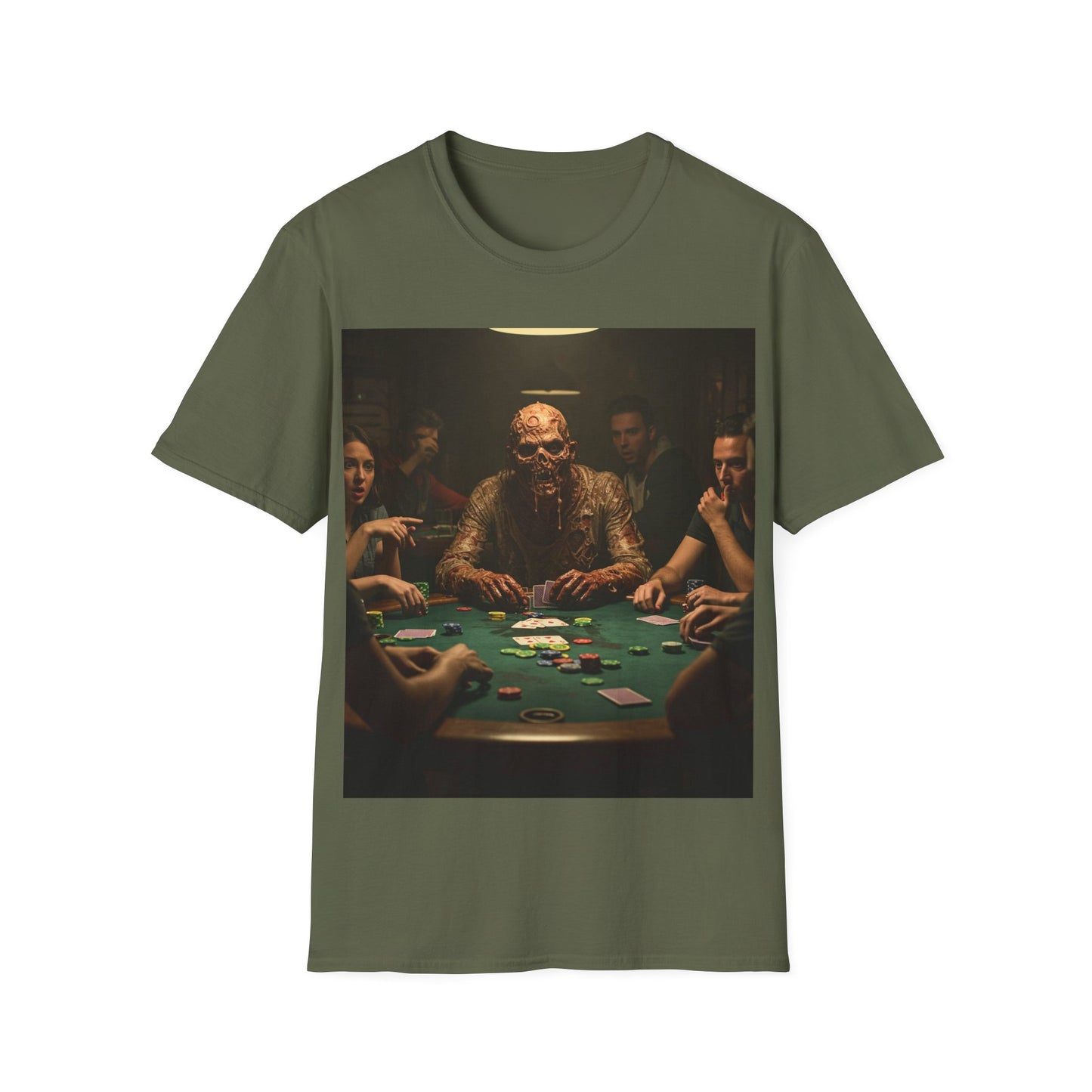 UK - Poker Night Apocalyptic Portrait Tee, bold, decaying zombie graphic