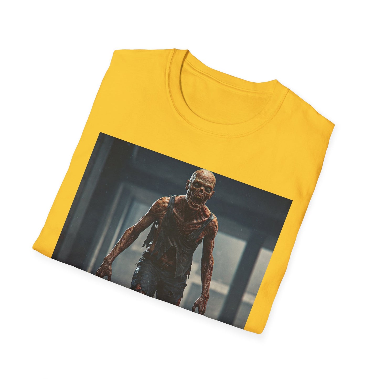 Apocalyptic Portrait Tee, bold, decaying zombie graphic