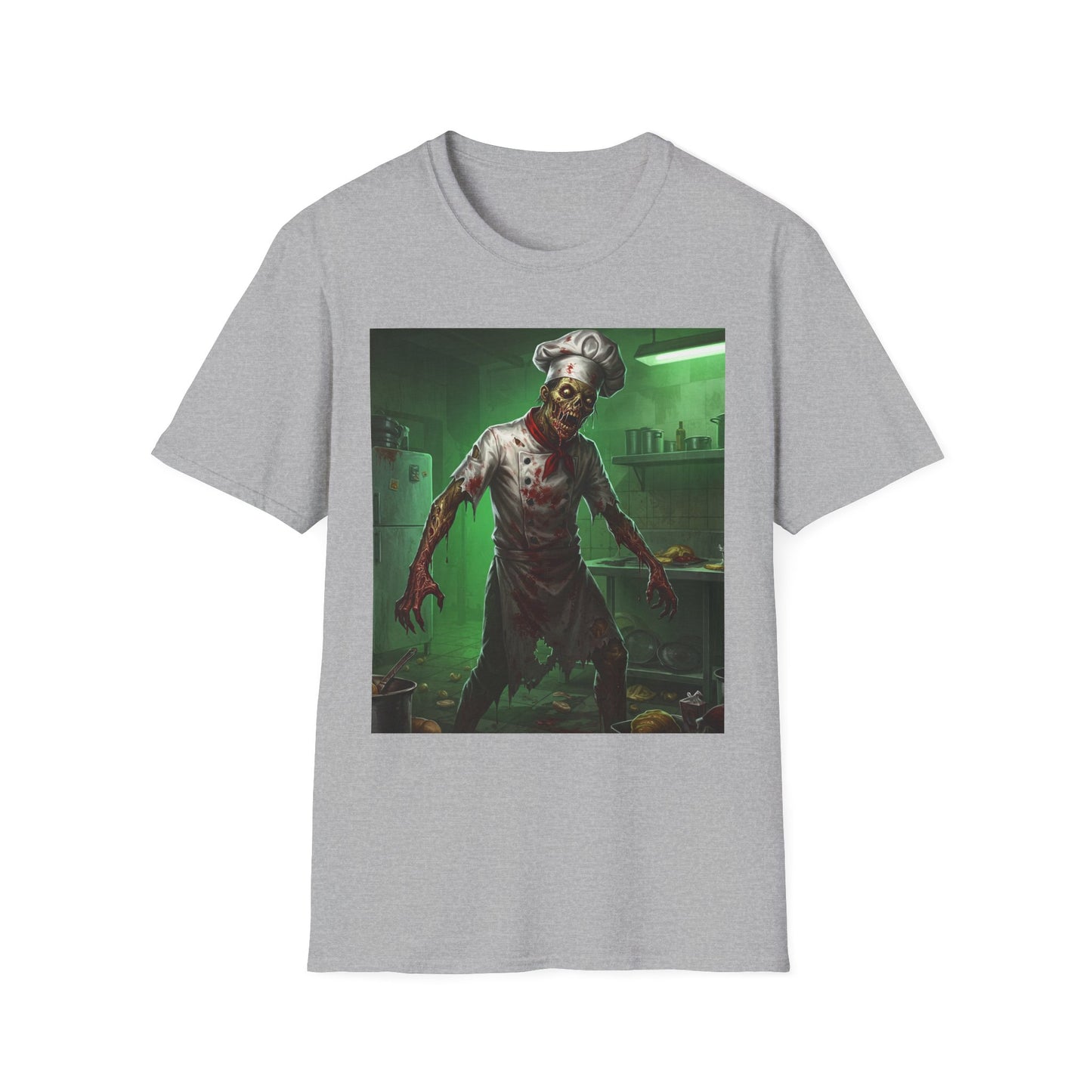 Zombie Chef Unisex Softstyle T-Shirt - Perfect for Halloween and Horror Fans