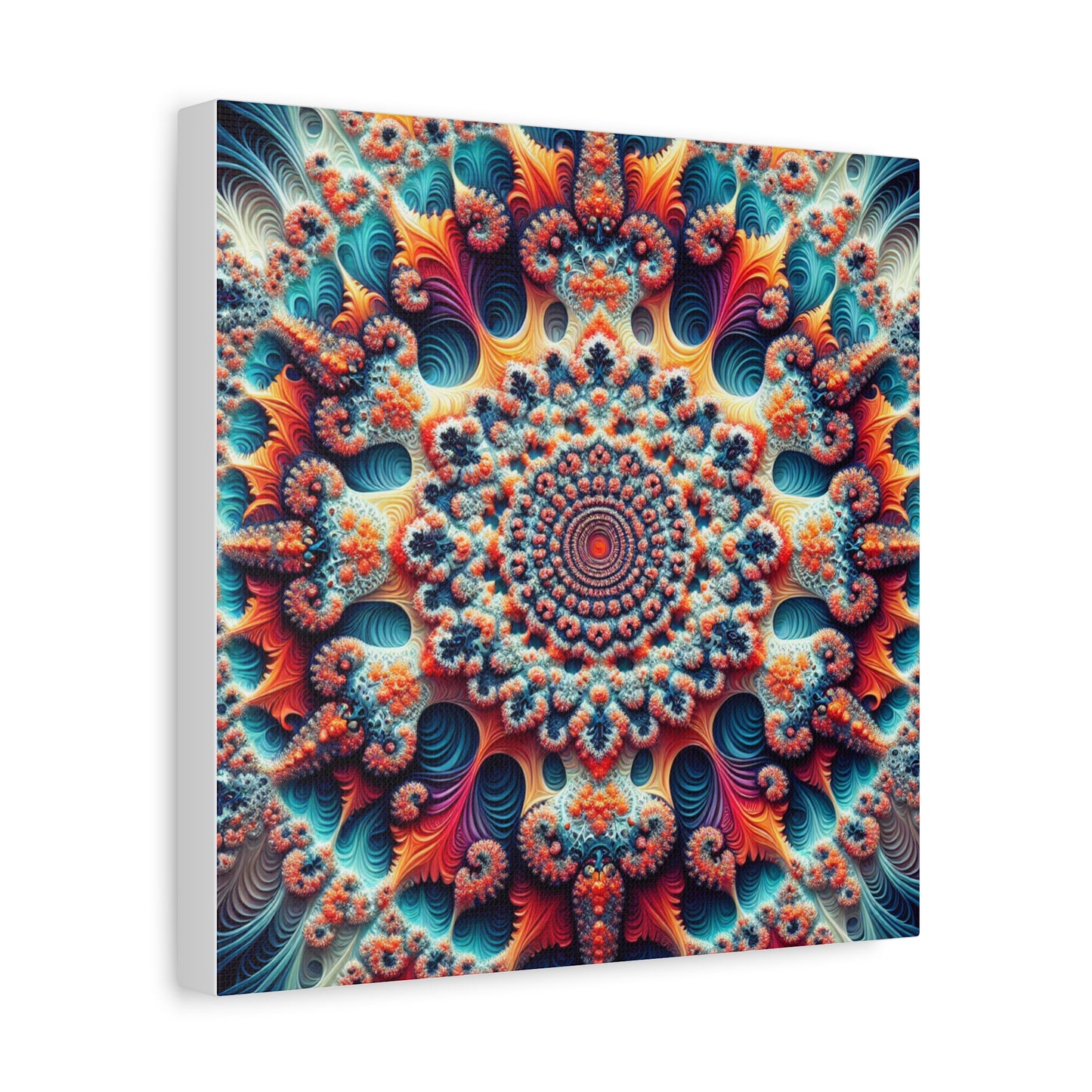 Vibrant Fractal Art Canvas – Stunning Stretched Wall Decor for Home or Office
