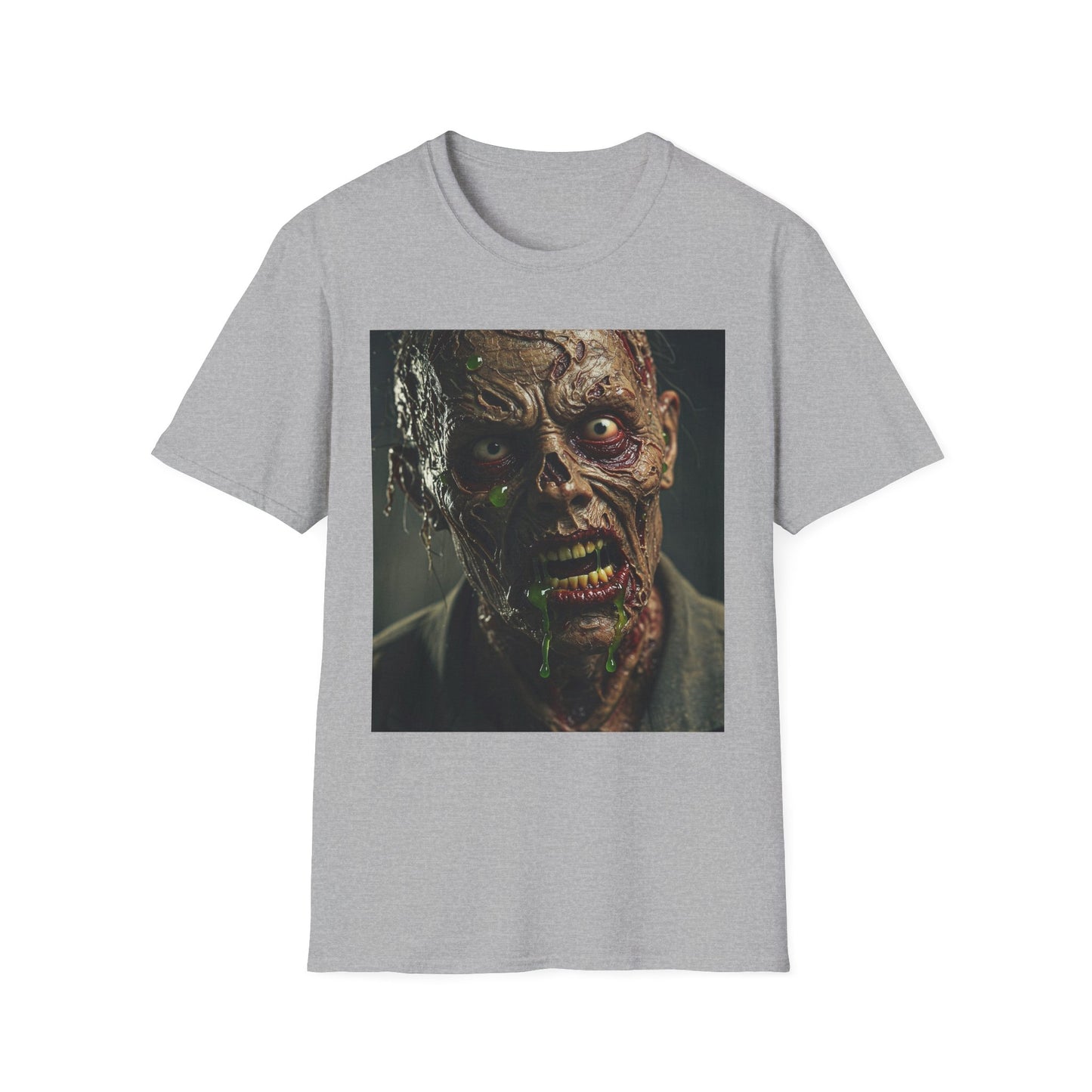 Apocalyptic Portrait Tee, bold, decaying zombie graphic