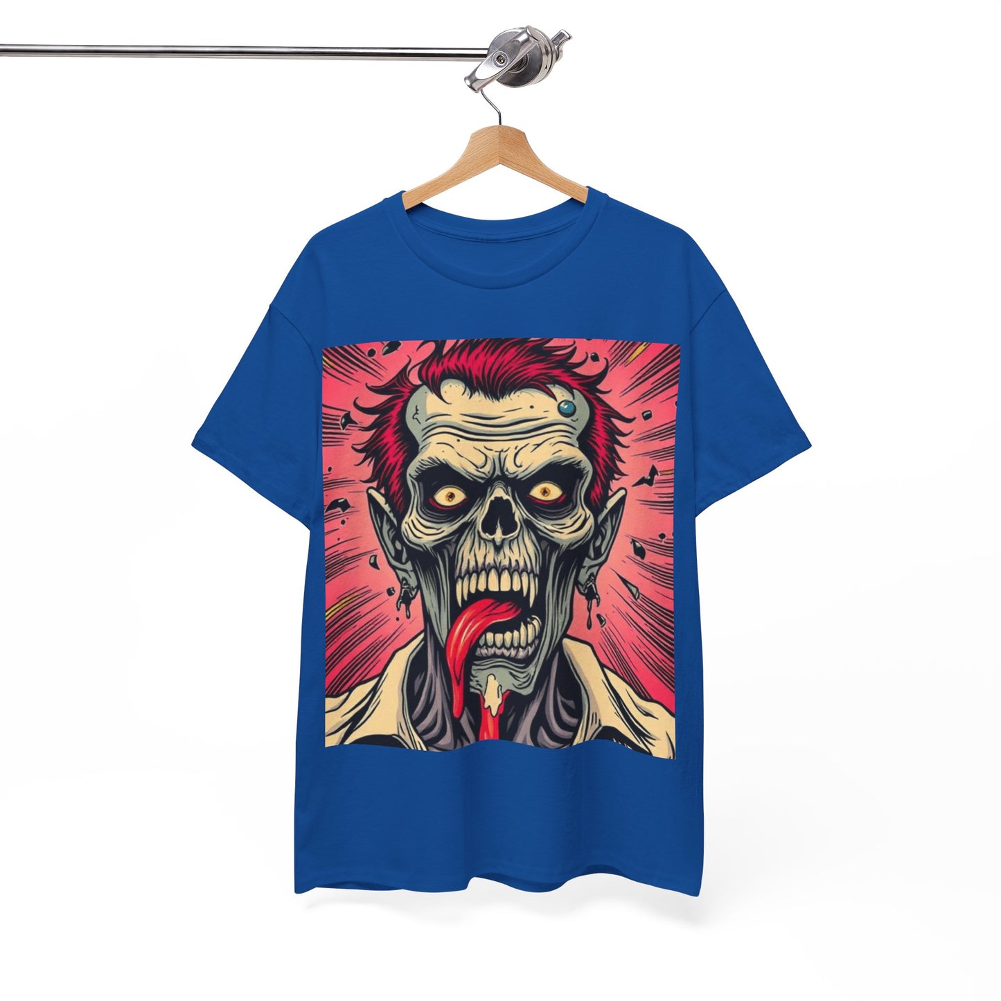 UK - Unisex Heavy Cotton Tee - Zombie Design for Horror Fans