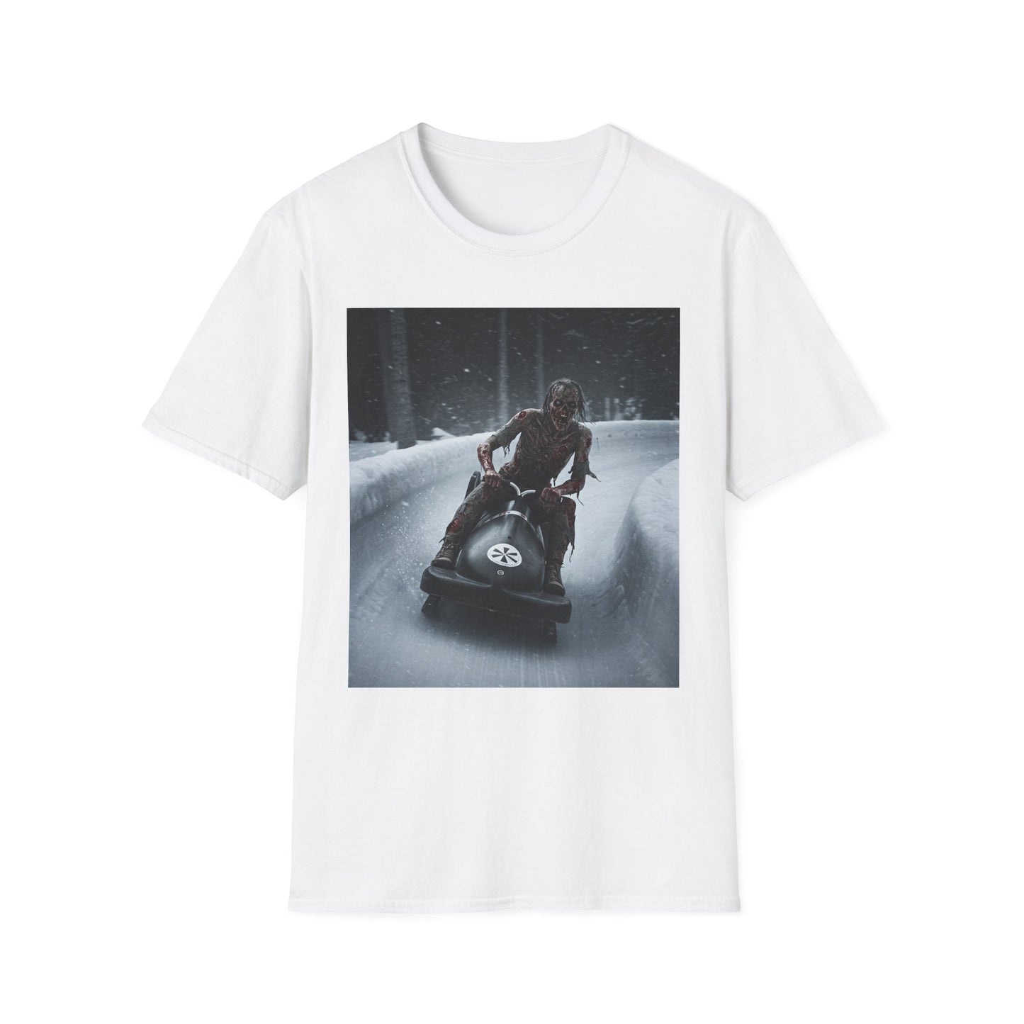 Winter Adventure Unisex Softstyle T-Shirt - Snowmobiling Graphic Tee