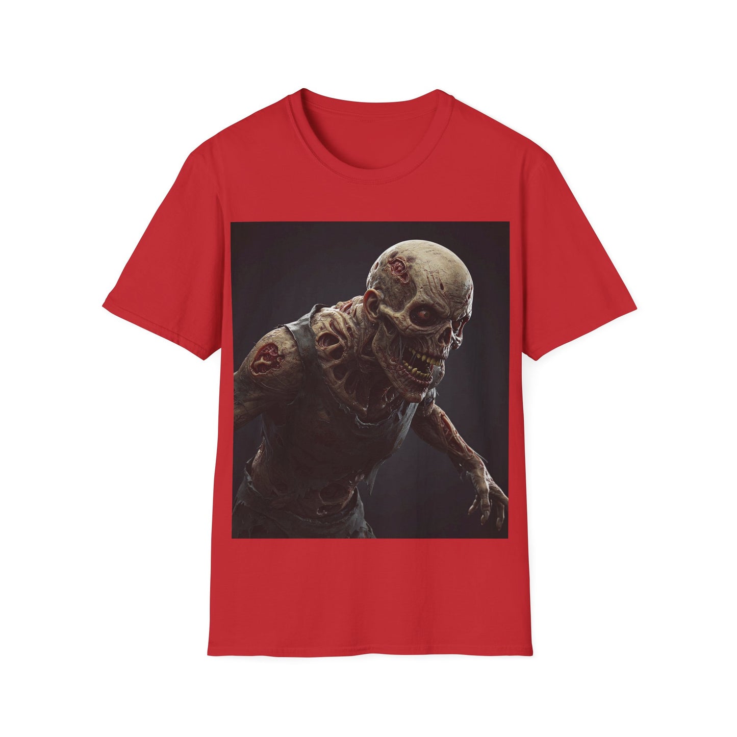 UK - Creepy Skeleton Graphic Unisex Softstyle T-Shirt - Perfect for Halloween & Horror Fans
