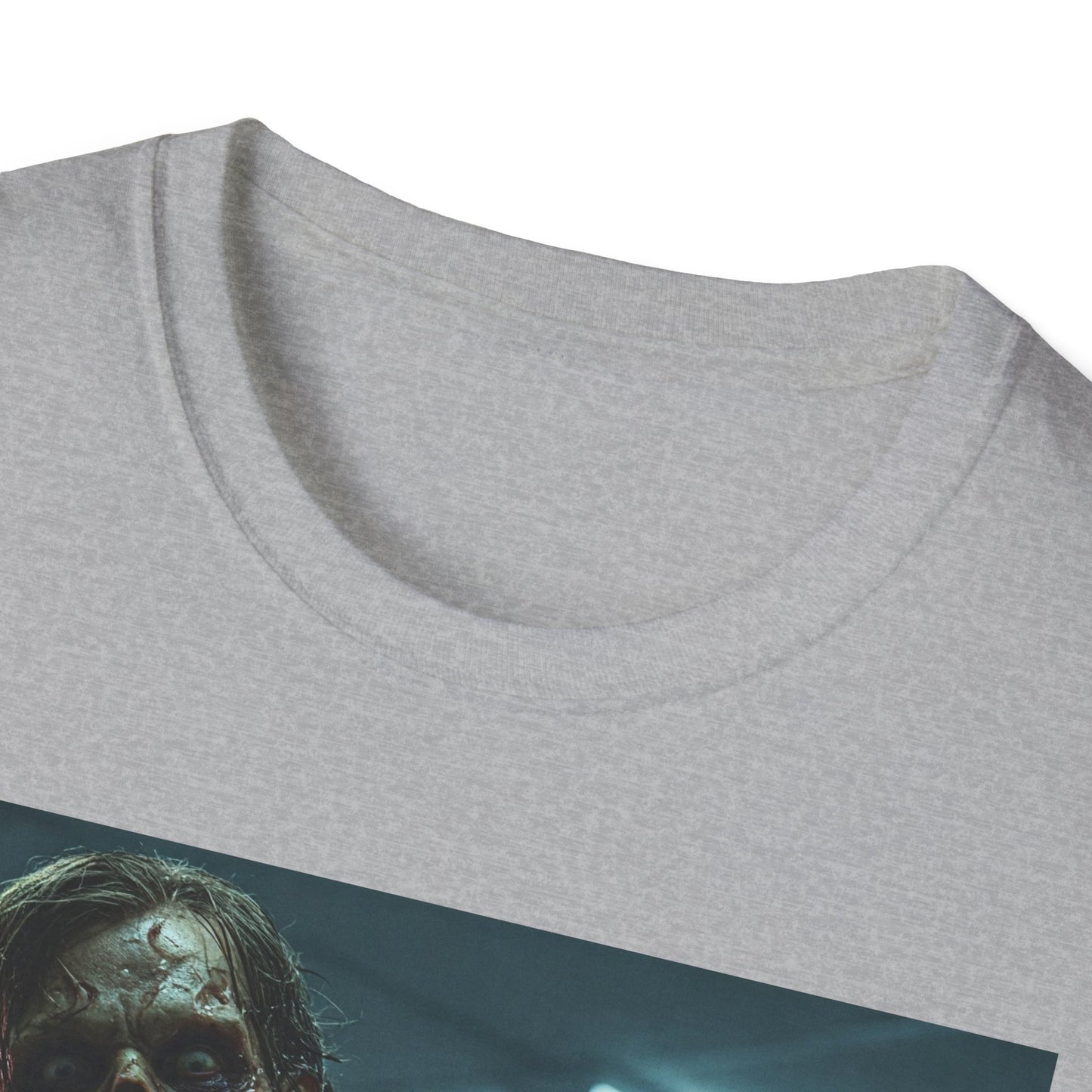 Zombie Horror Unisex Softstyle T-Shirt - Spooky Graphic Tee for Halloween and Horror Lovers