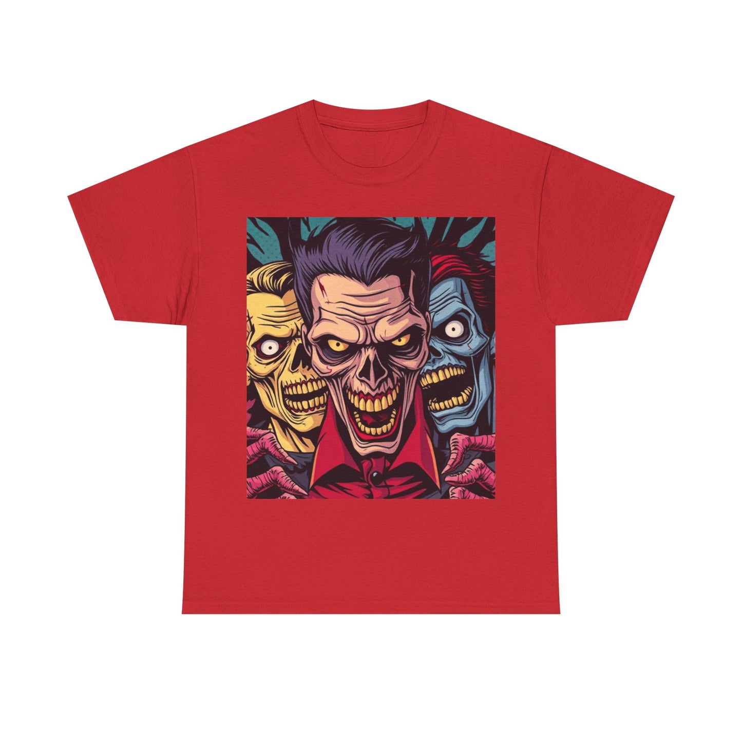 UK - Unisex Heavy Cotton Tee - Retro Horror Skull Art