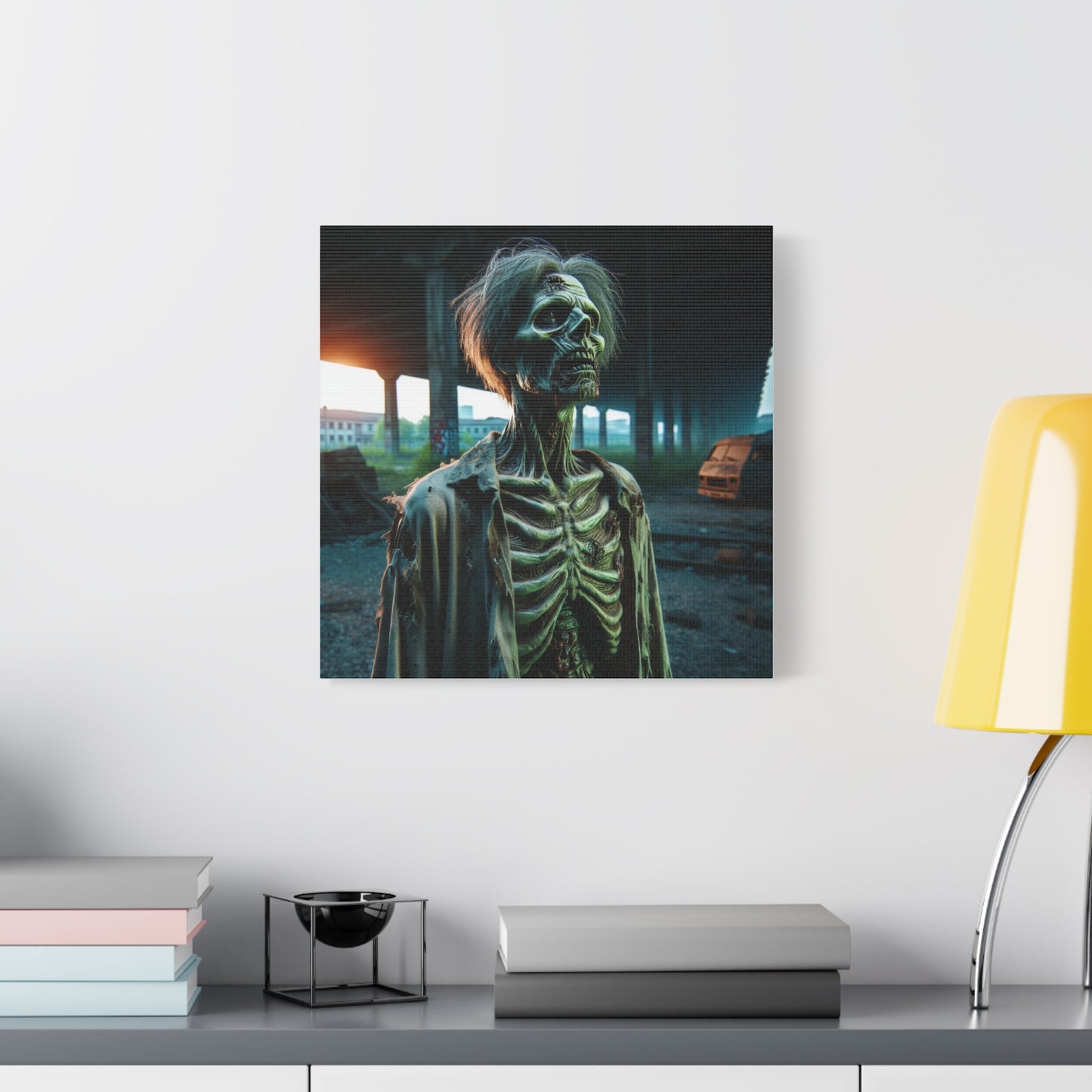 Creepy Skeleton Wall Art | Matte Canvas Decor for Halloween & Gothic Lovers
