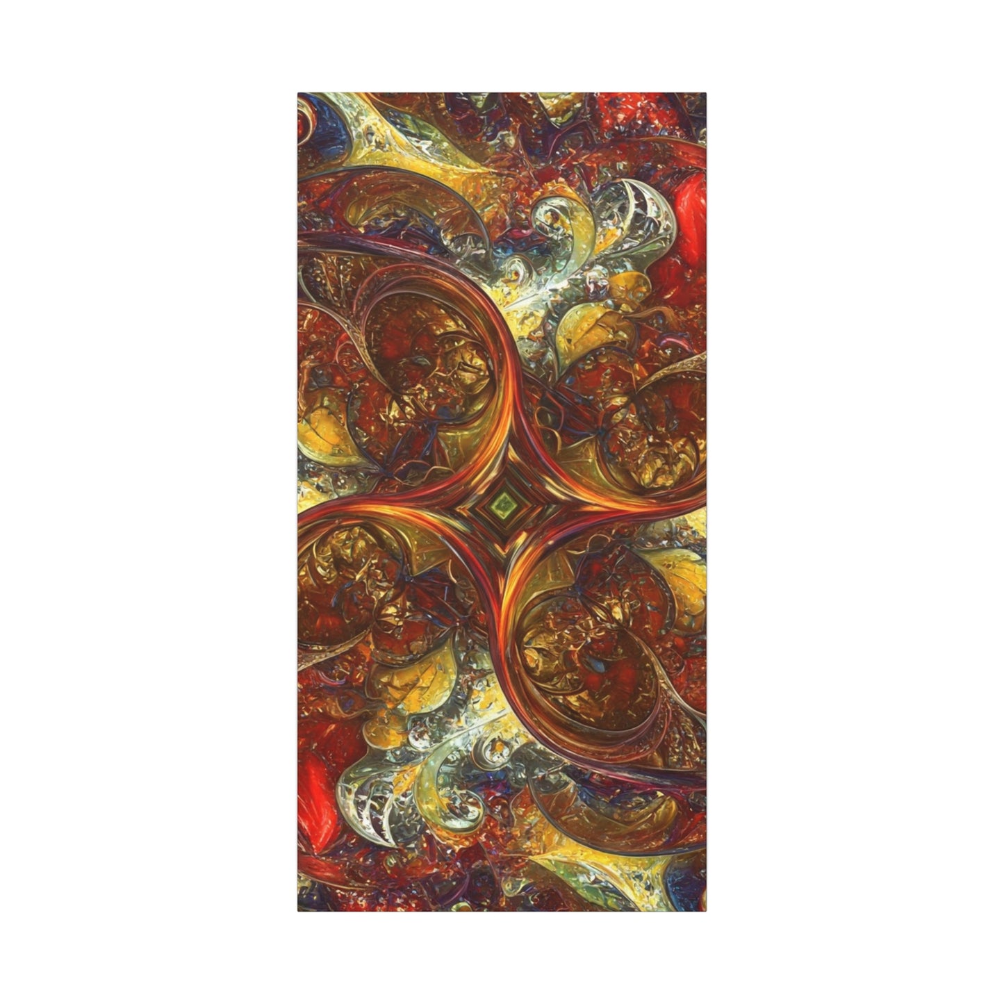 Abstract Art Matte Canvas Wall Decor - Vibrant Fractal Design, Colorful Home Accent