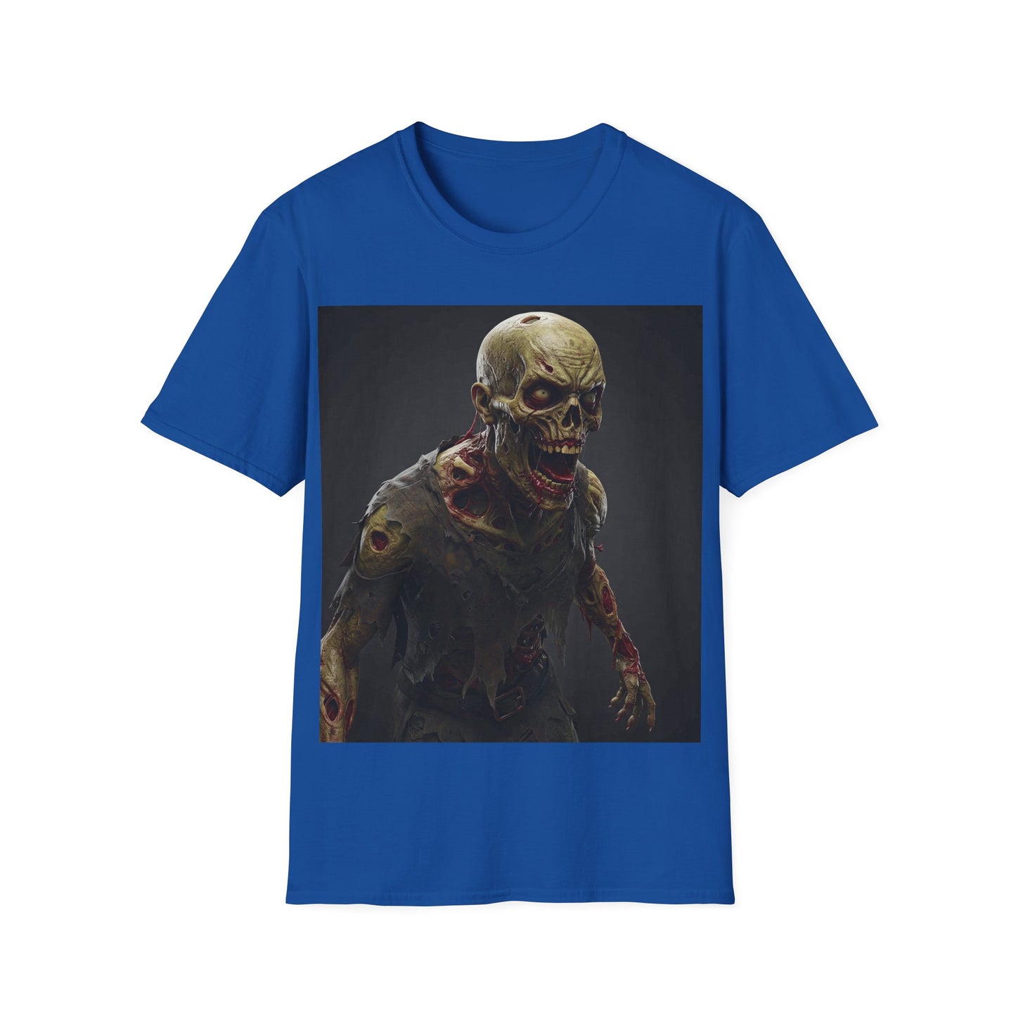 UK - Zombie Graphic Unisex Softstyle T-Shirt - Perfect for Halloween and Horror Fans