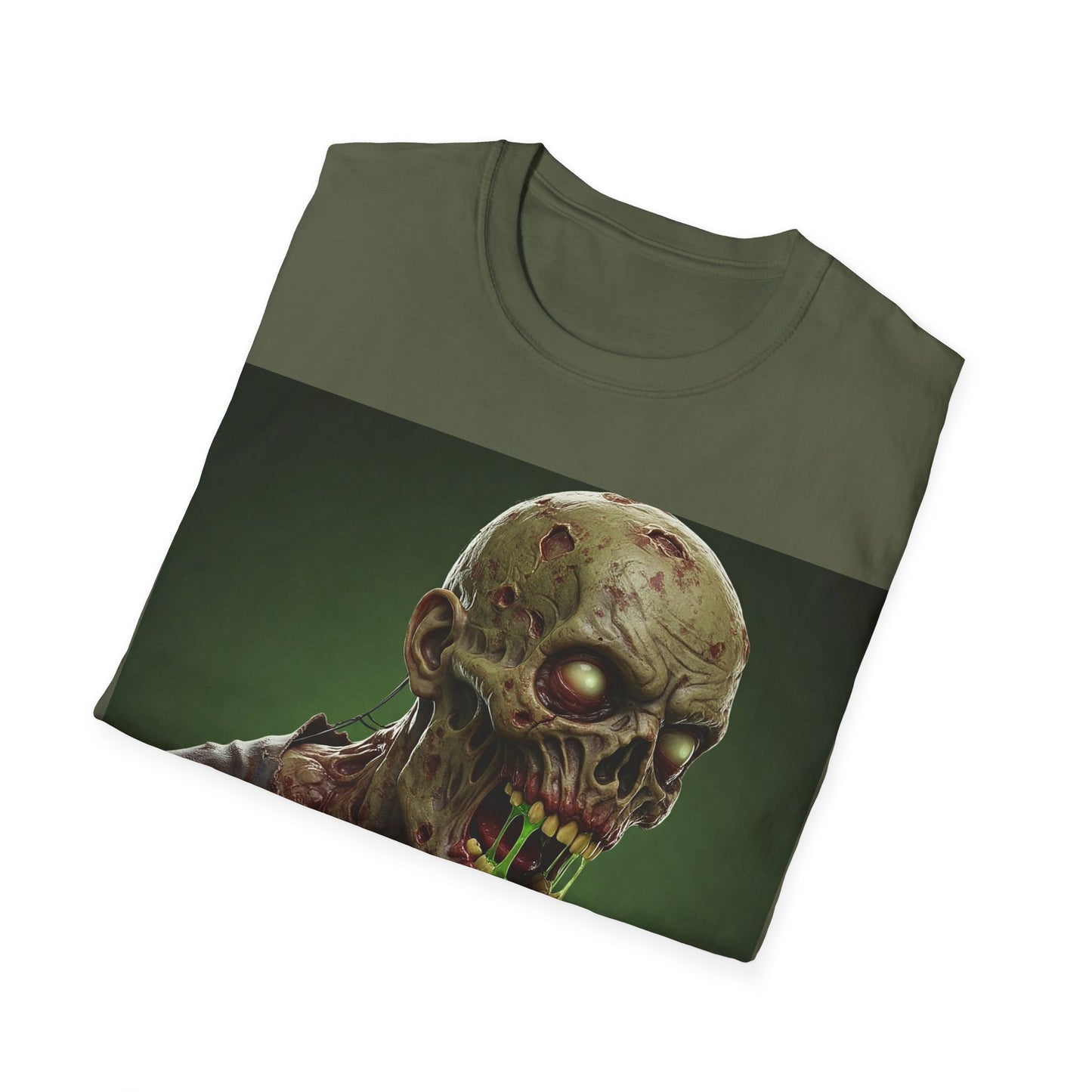 UK - Zombie Graphic Unisex Softstyle T-Shirt - Perfect for Halloween and Horror Fans