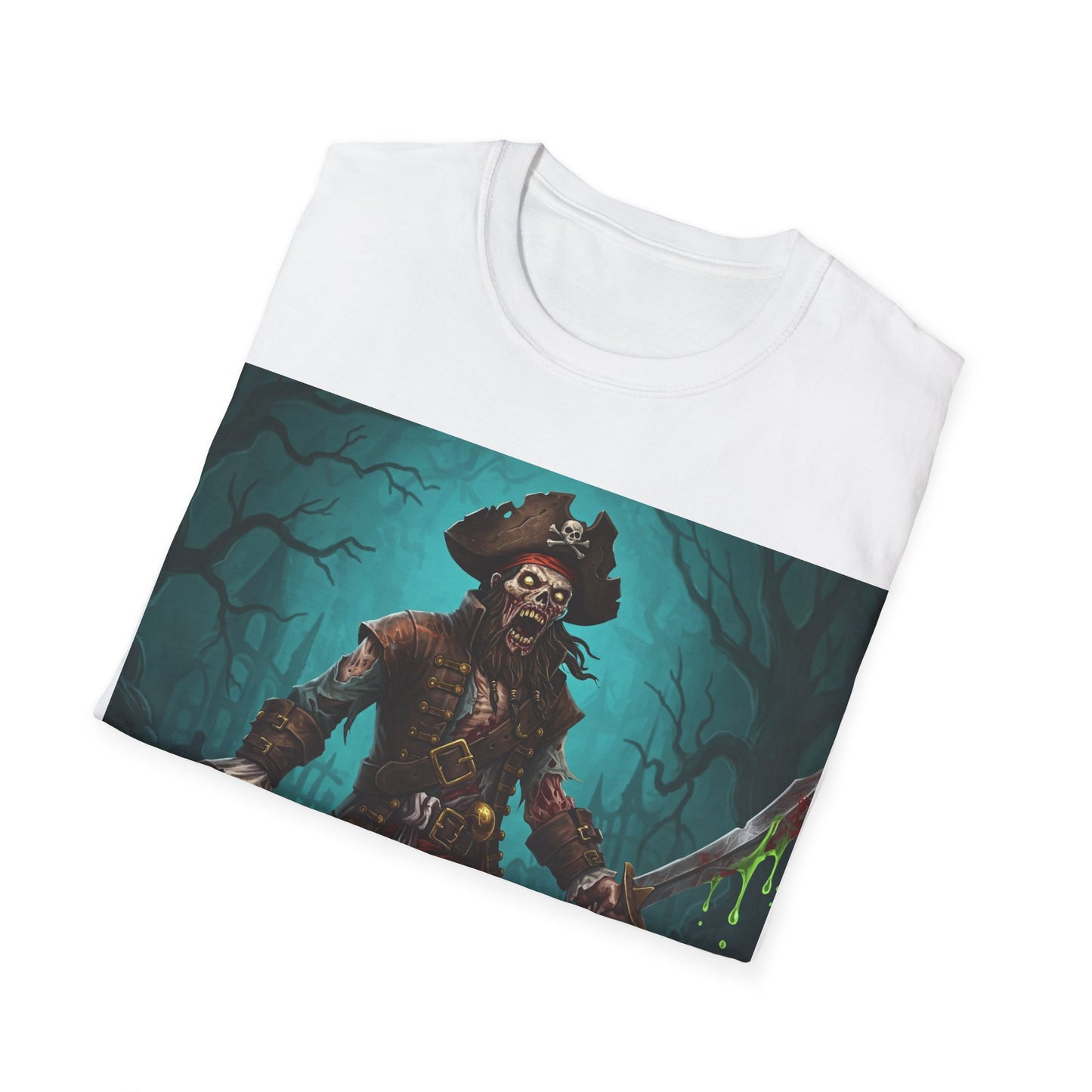 UK - Pirate Apocalyptic Portrait Tee, bold, decaying zombie graphic