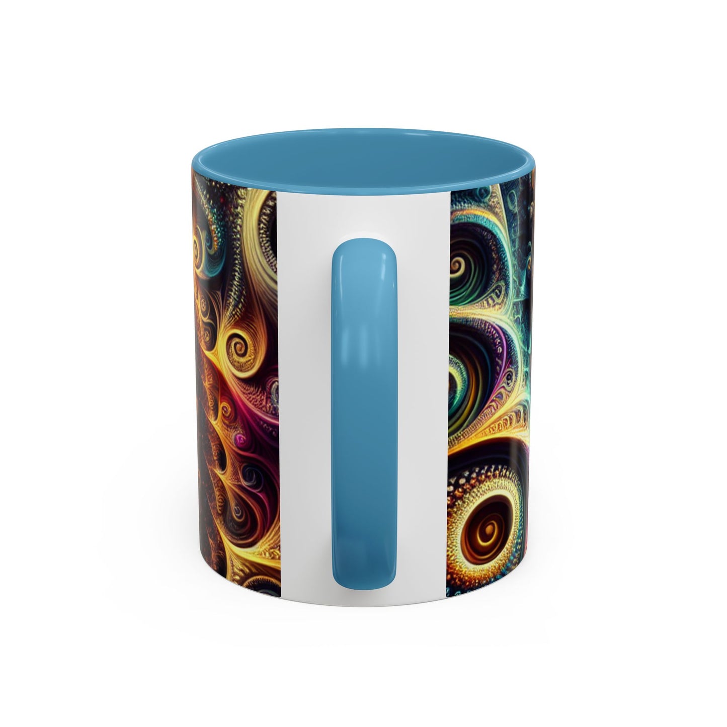 Colorful Swirl Accent Coffee Mug - Unique Spiral Design for Art Lovers