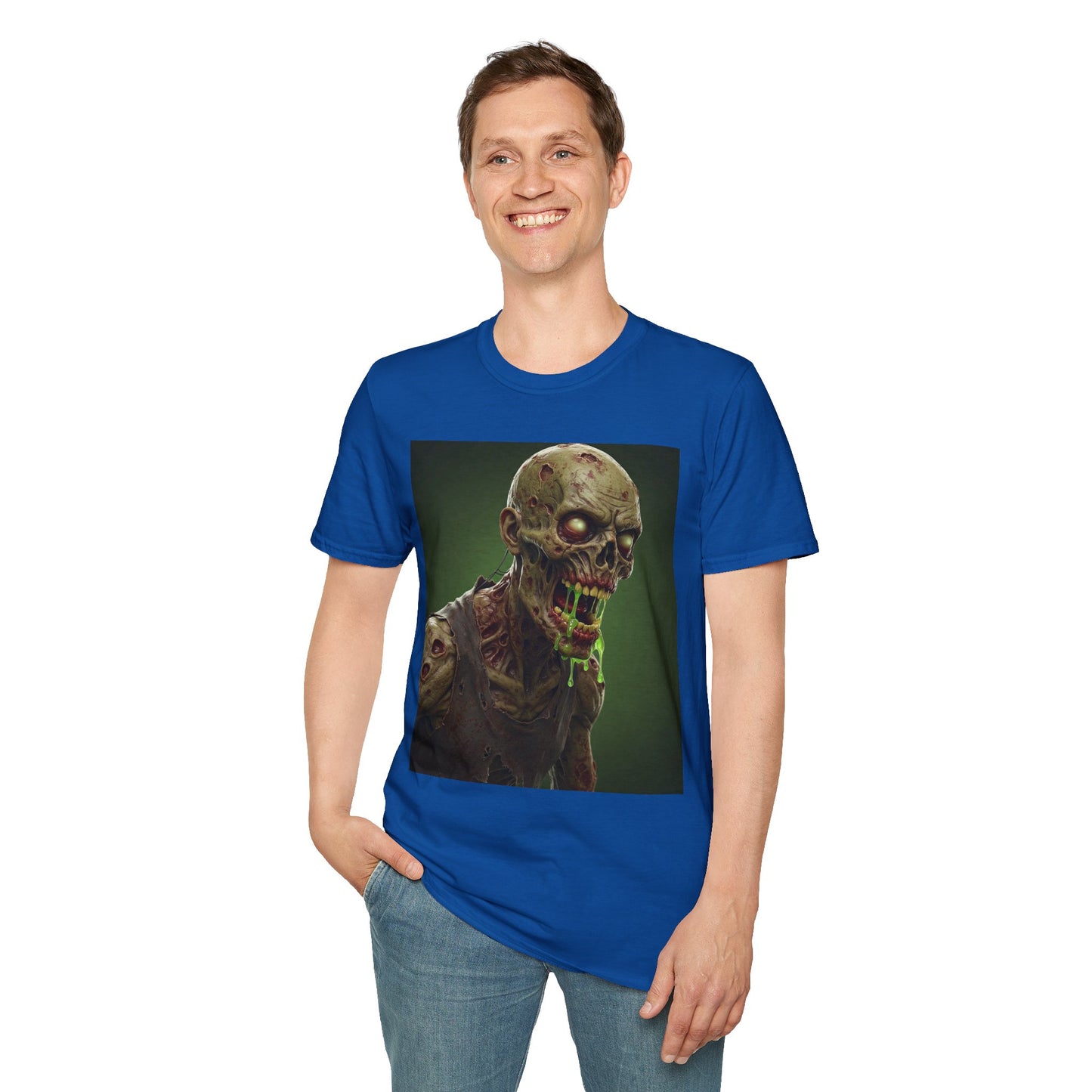 Zombie Graphic Unisex Softstyle T-Shirt - Perfect for Halloween and Horror Fans