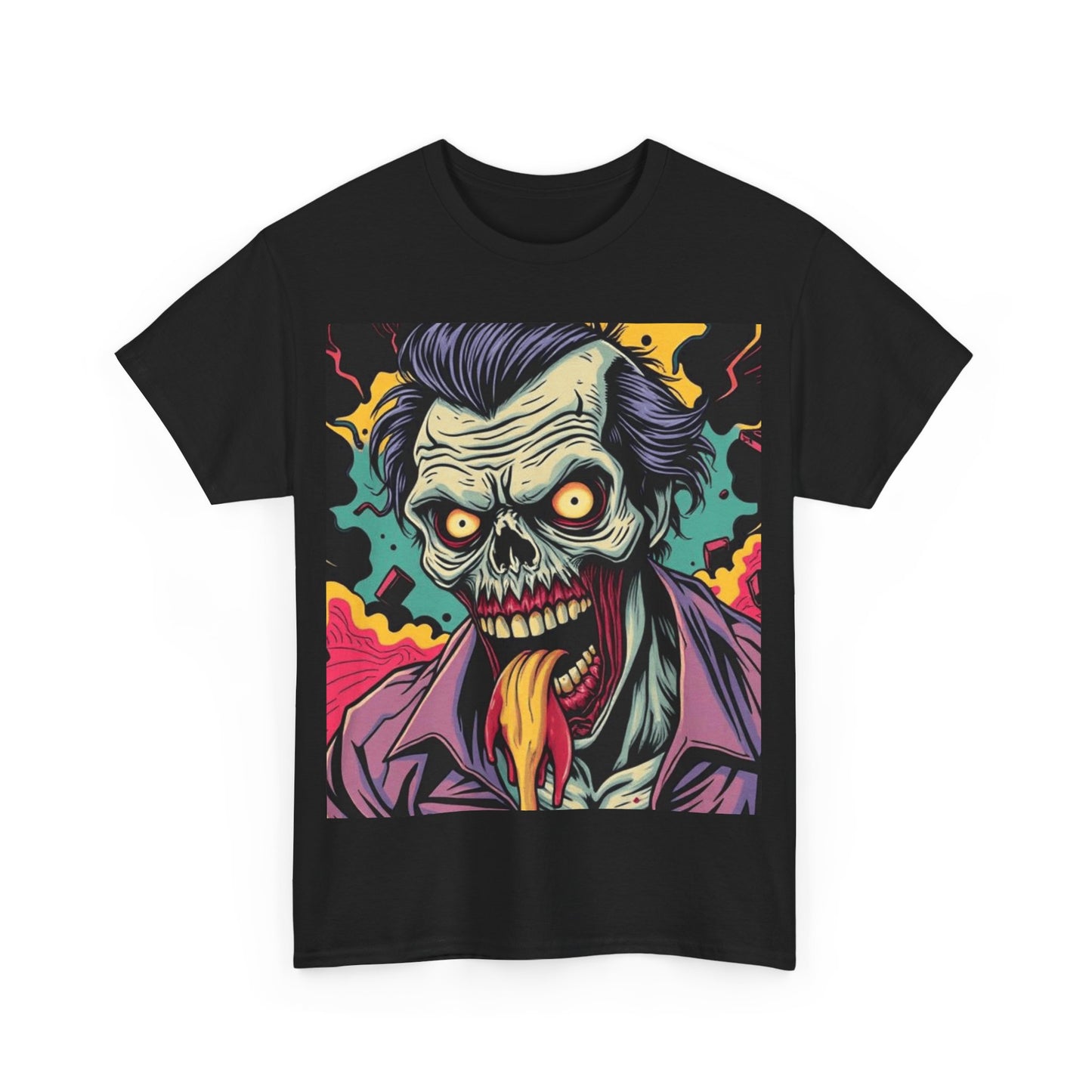 UK - Vibrant Zombie Graphic Tee - Unisex Heavy Cotton Shirt
