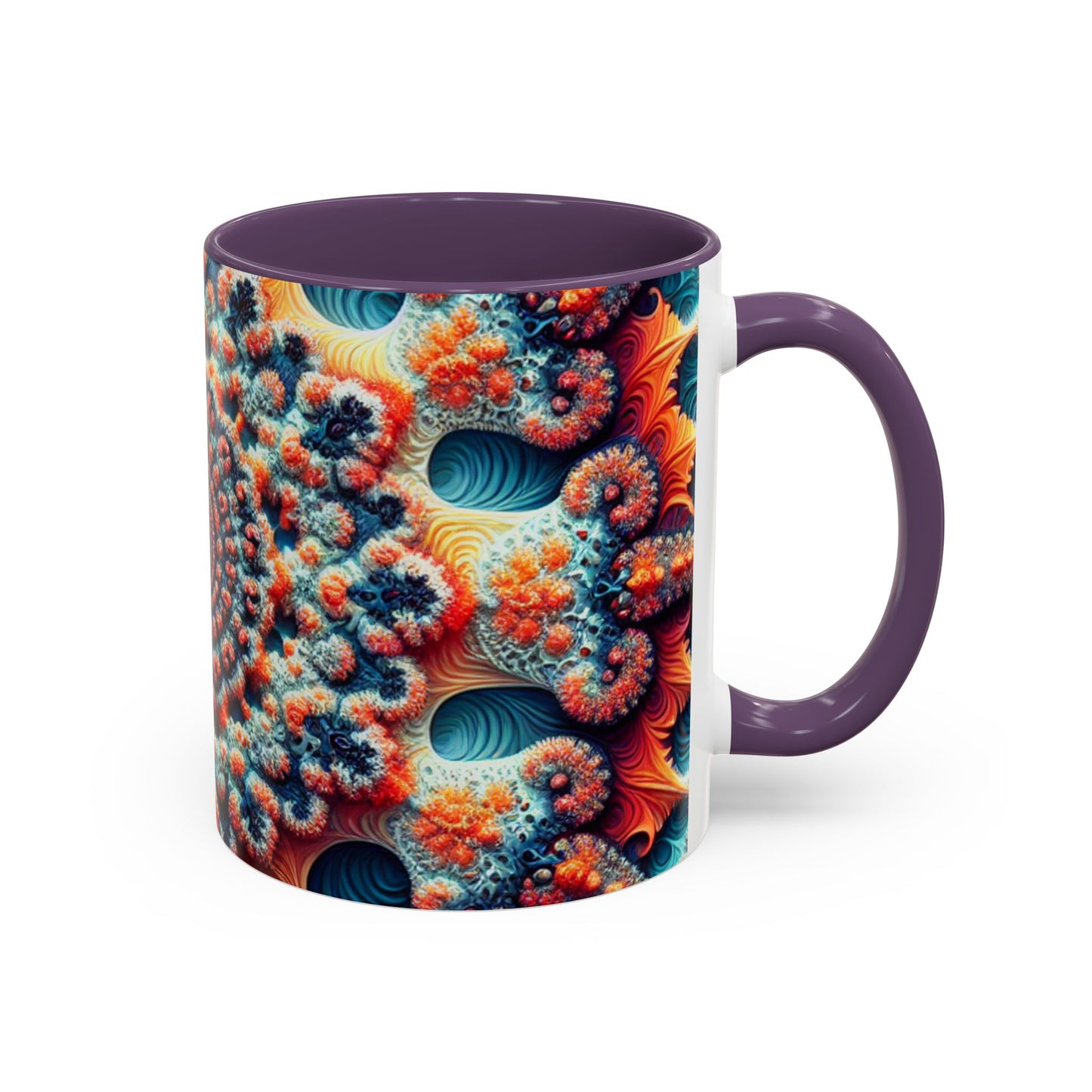 Vibrant Kaleidoscope Accent Coffee Mug - 11oz & 15oz