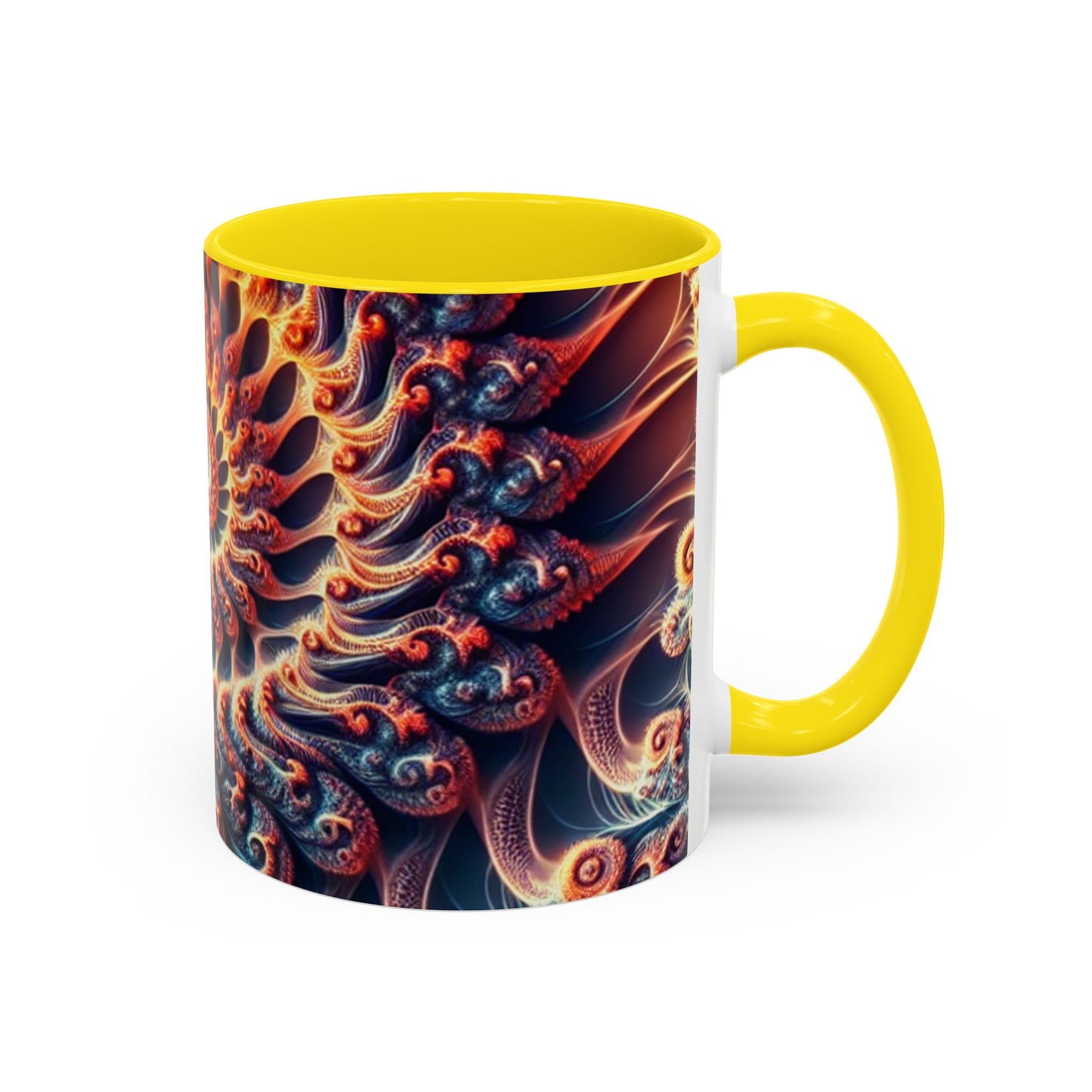 UK - Fractal Art Accent Coffee Mug - Vibrant Design for Home or Office