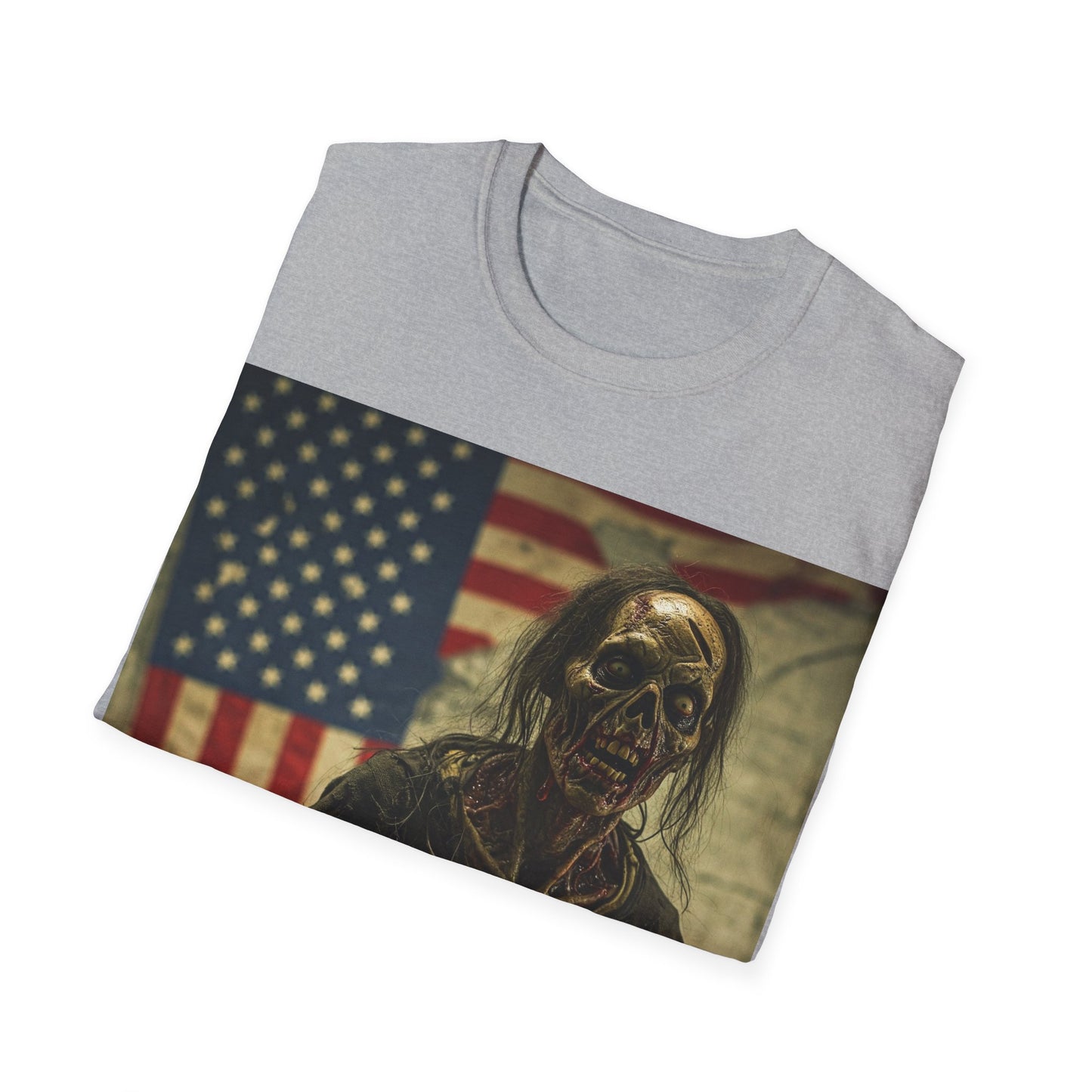 UK - Zombie Cat Lover Apocalyptic Portrait Tee, bold, decaying zombie graphic