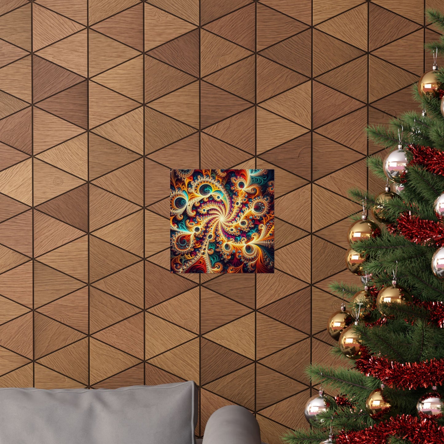 Vibrant Fractal Art Poster - Eye-Catching Matte Vertical Design for Modern Interiors