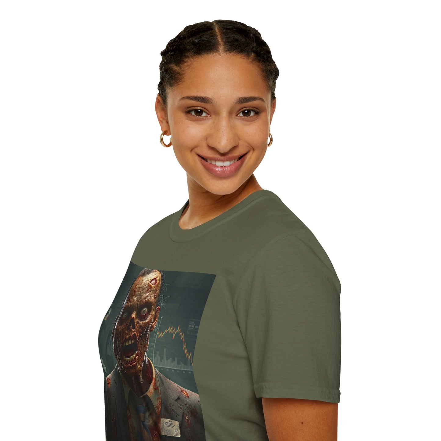 Zombie Businessman Unisex Softstyle T-Shirt | Spooky Halloween Apparel