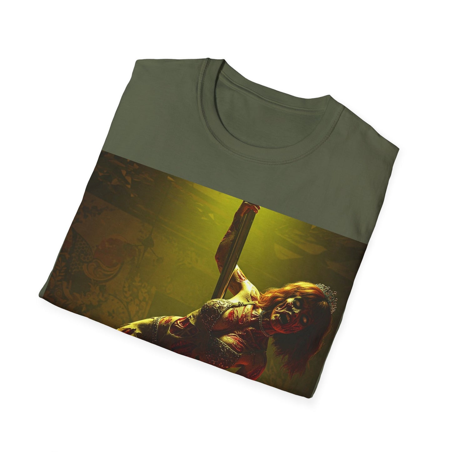 UK - Vibrant Zombie Dance Apocalyptic Portrait Tee, bold, decaying zombie graphic