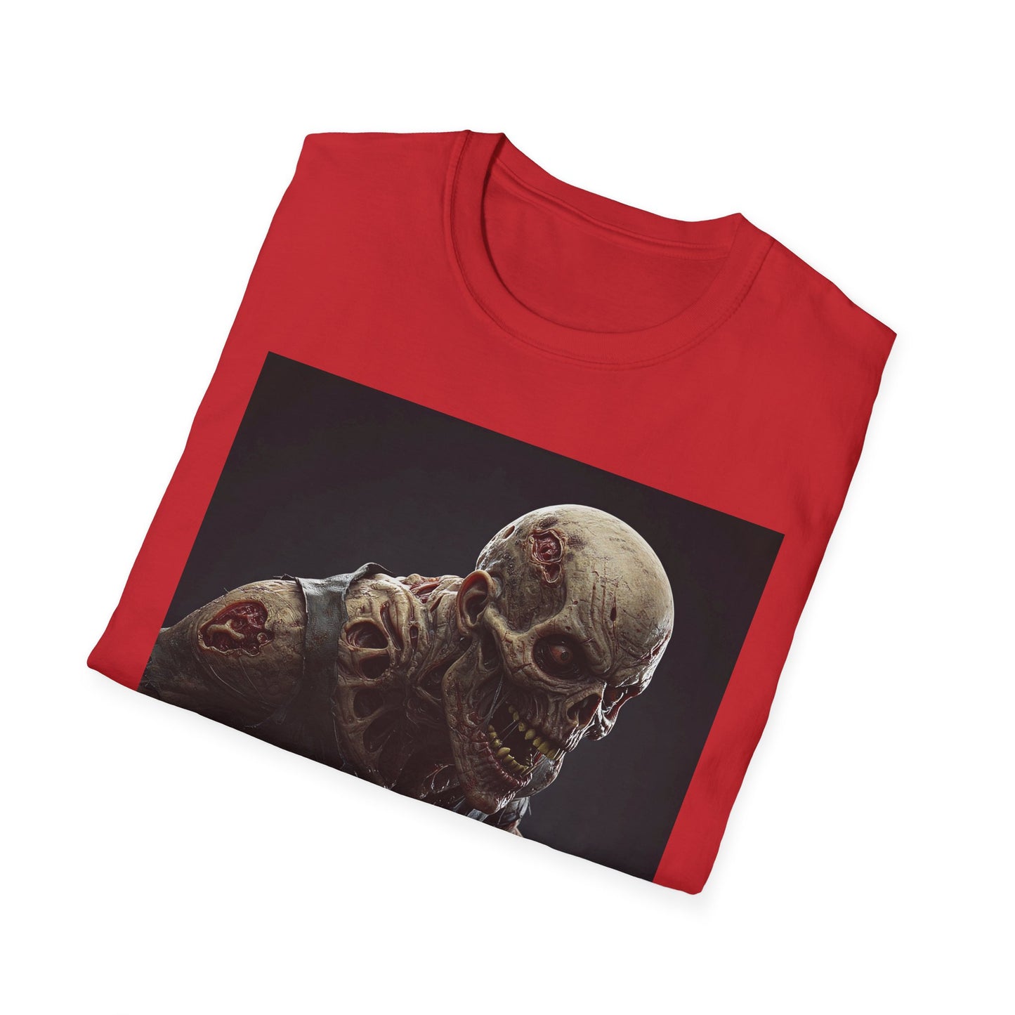 Creepy Skeleton Graphic Unisex Softstyle T-Shirt - Perfect for Halloween & Horror Fans