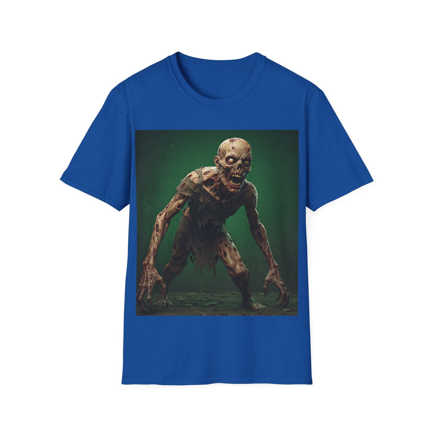 UK - Zombie Graphic Unisex Softstyle T-Shirt - Perfect for Halloween and Horror Fans