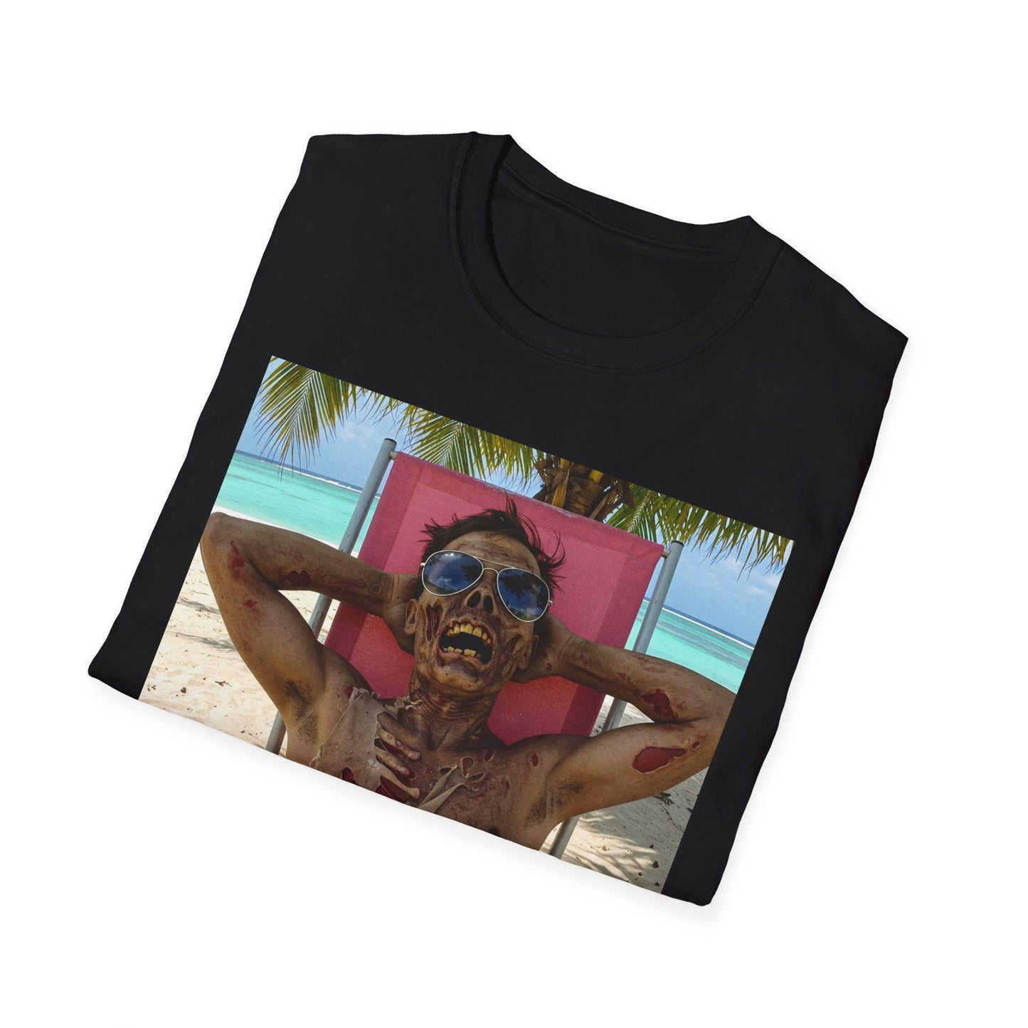 Chill Zombie Unisex Softstyle T-Shirt - Perfect for Beach Days & Halloween