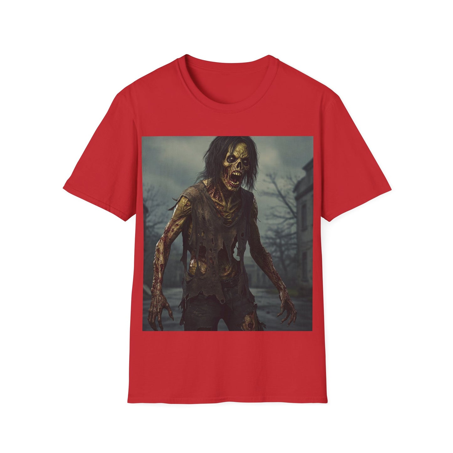 UK - Zombie Apocalyptic Portrait Tee, bold, decaying zombie graphic