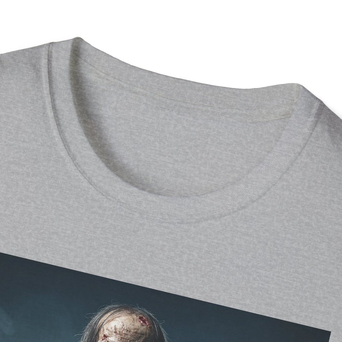 Apocalyptic Portrait Tee, bold, decaying zombie graphic