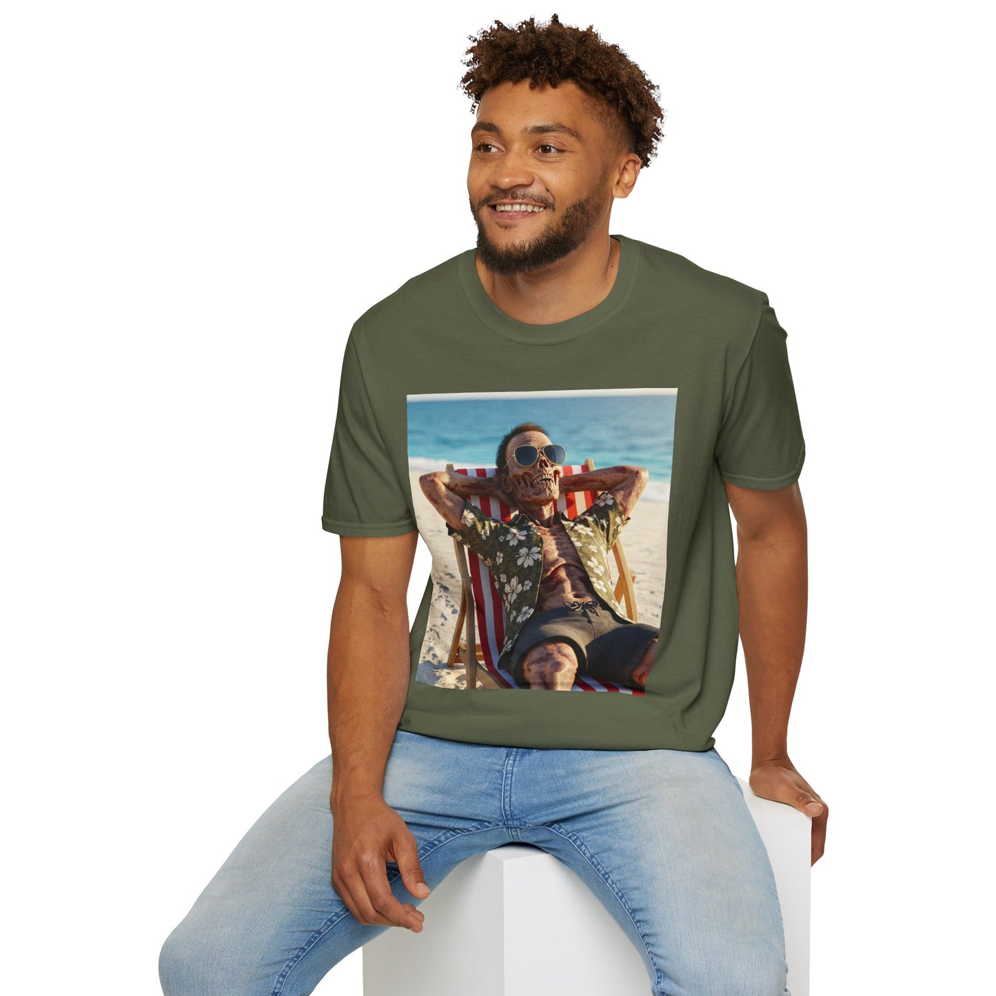 Chill Vibes Unisex Softstyle T-Shirt - Beach Relaxation Design
