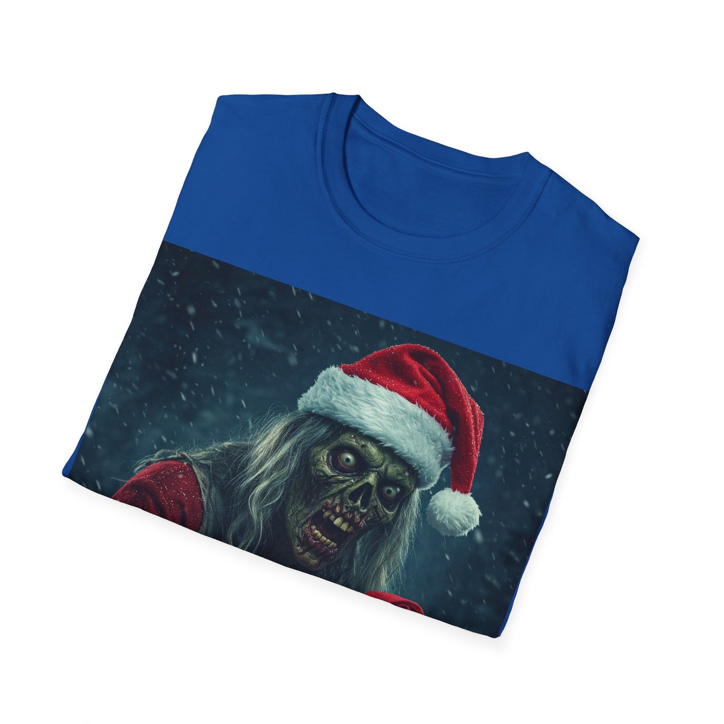 UK - Festive Zombie Santa Apocalyptic Portrait Tee, bold, decaying zombie graphic