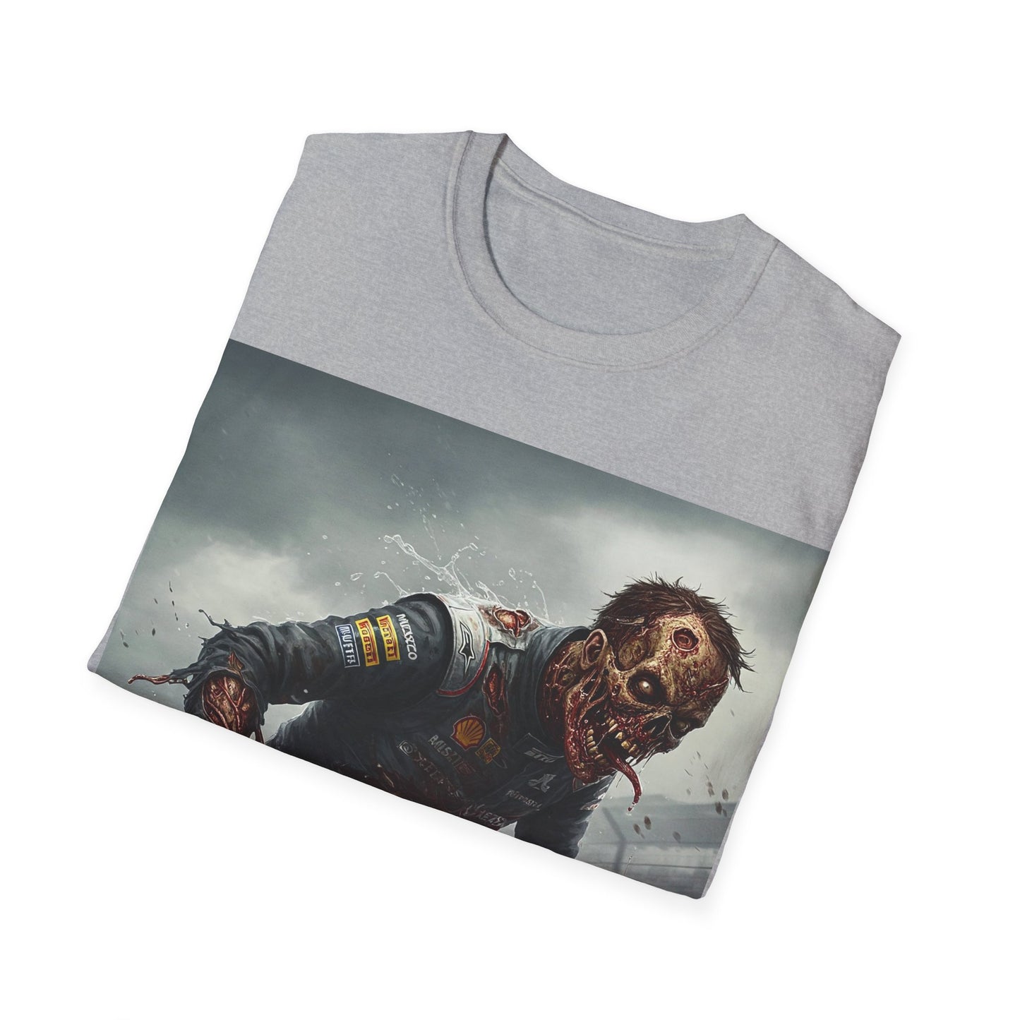 UK - Zombie Racing Unisex Softstyle T-Shirt - Horror Meets Motorsport