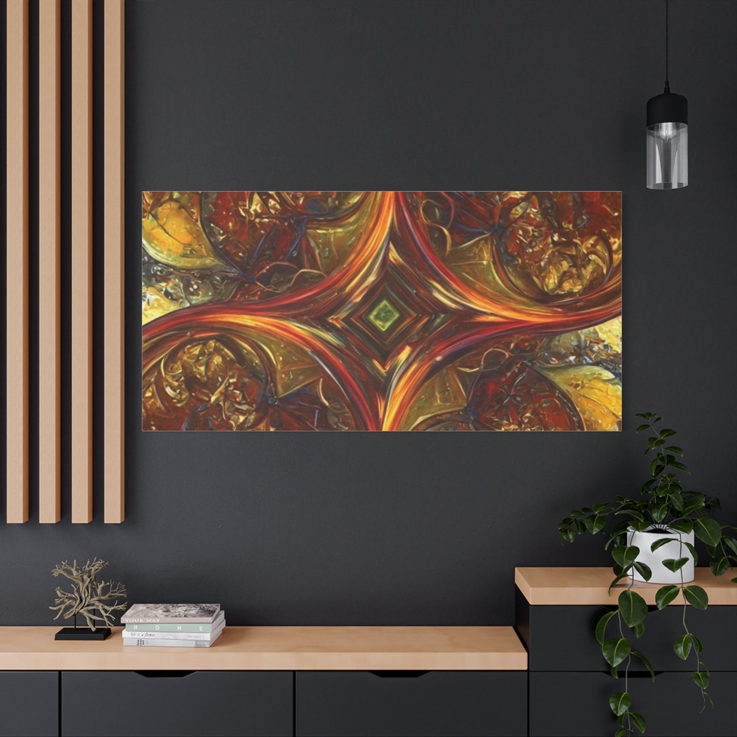 Abstract Art Matte Canvas Wall Decor - Vibrant Fractal Design, Colorful Home Accent