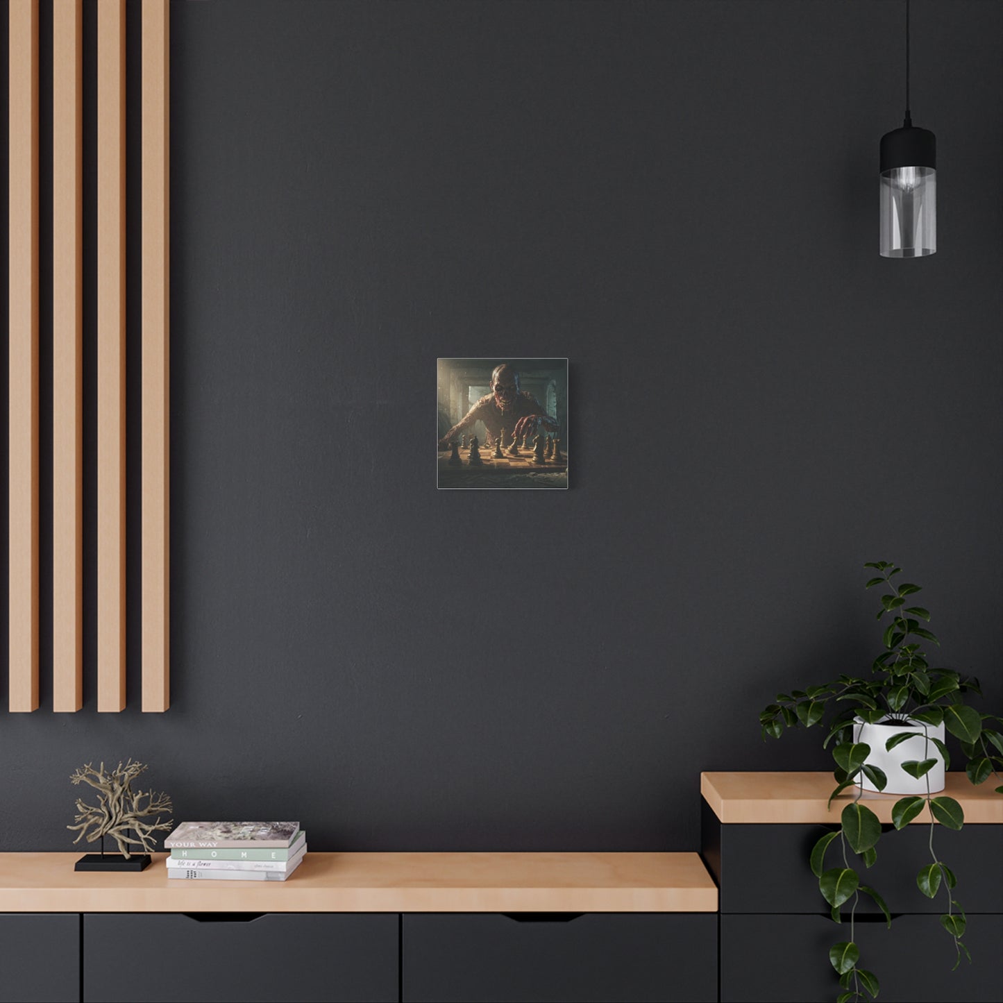 Zombie Chess Matte Canvas Wall Art for Horror Lovers