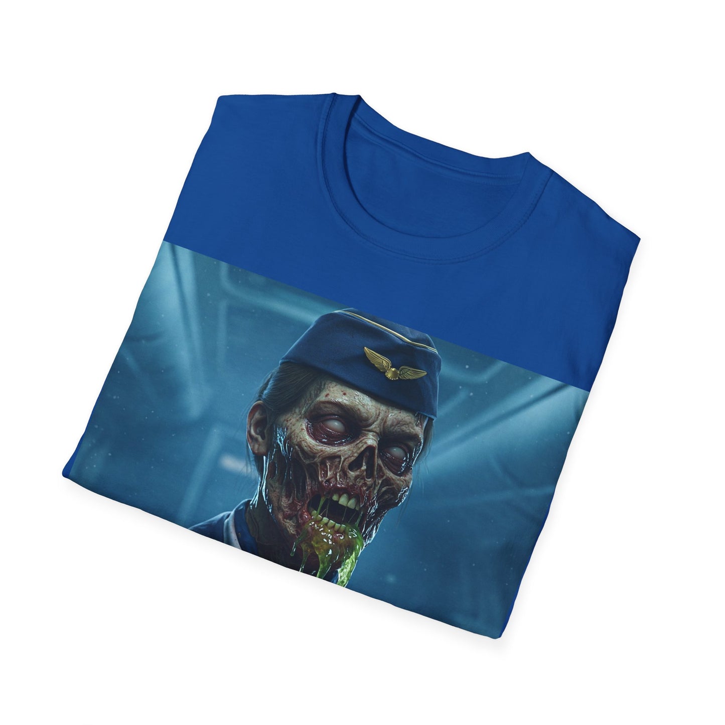 UK - Zombie Pilot Apocalyptic Portrait Tee, bold, decaying zombie graphic