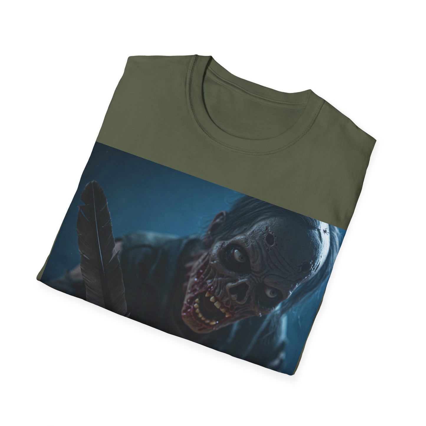 UK - Creepy Zombie Writer Apocalyptic Portrait Tee, bold, decaying zombie graphic