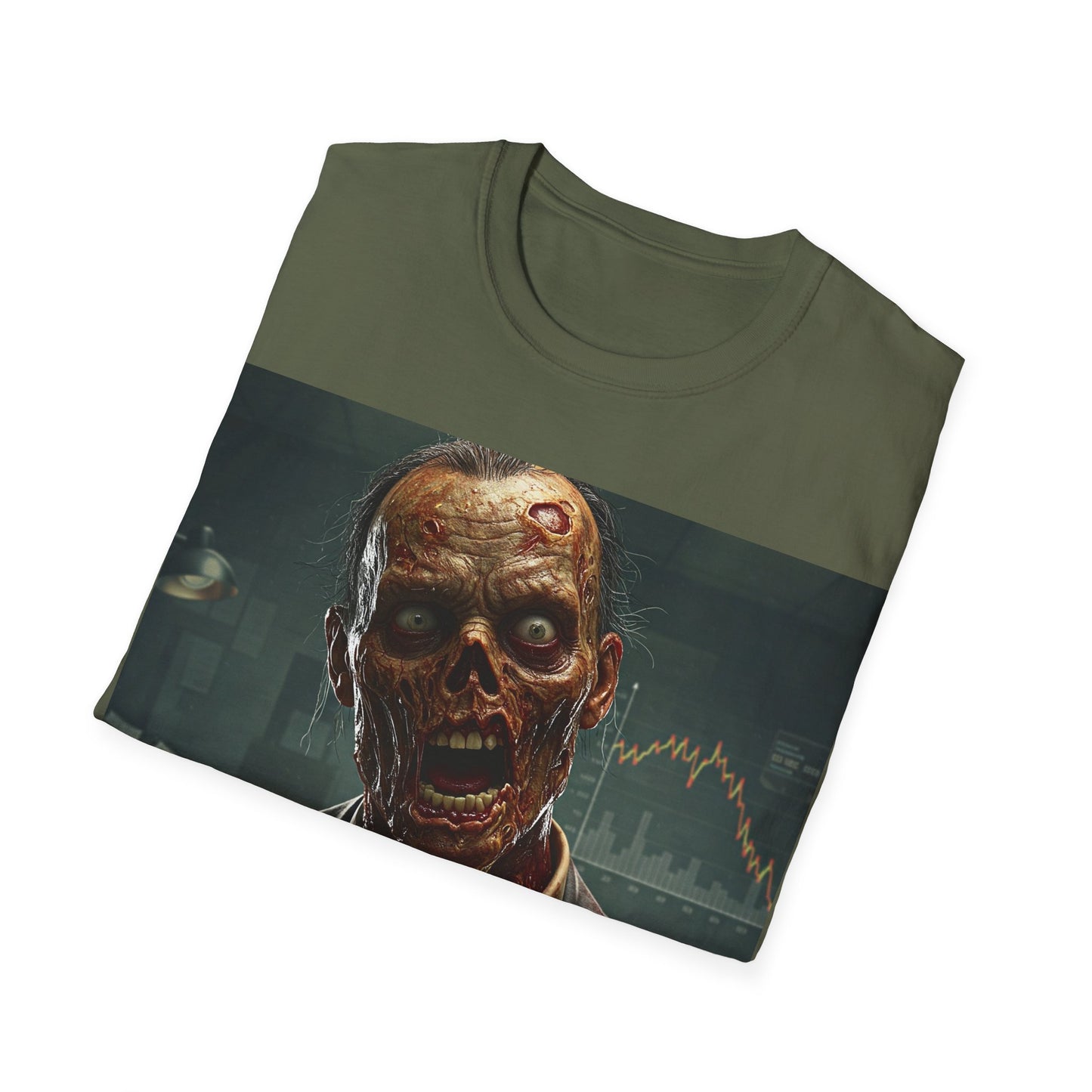 UK - Zombie Businessman Unisex Softstyle T-Shirt | Spooky Halloween Apparel