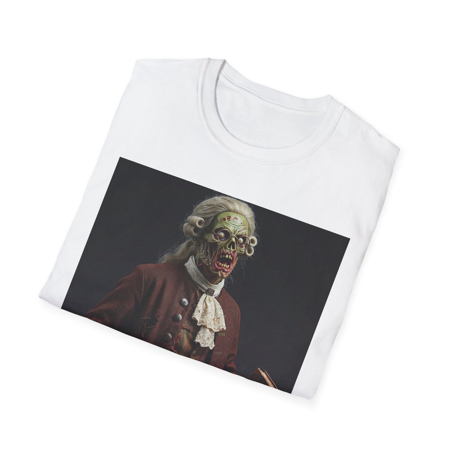 Creepy Zombie Portrait Unisex Softstyle T-Shirt - Perfect for Halloween