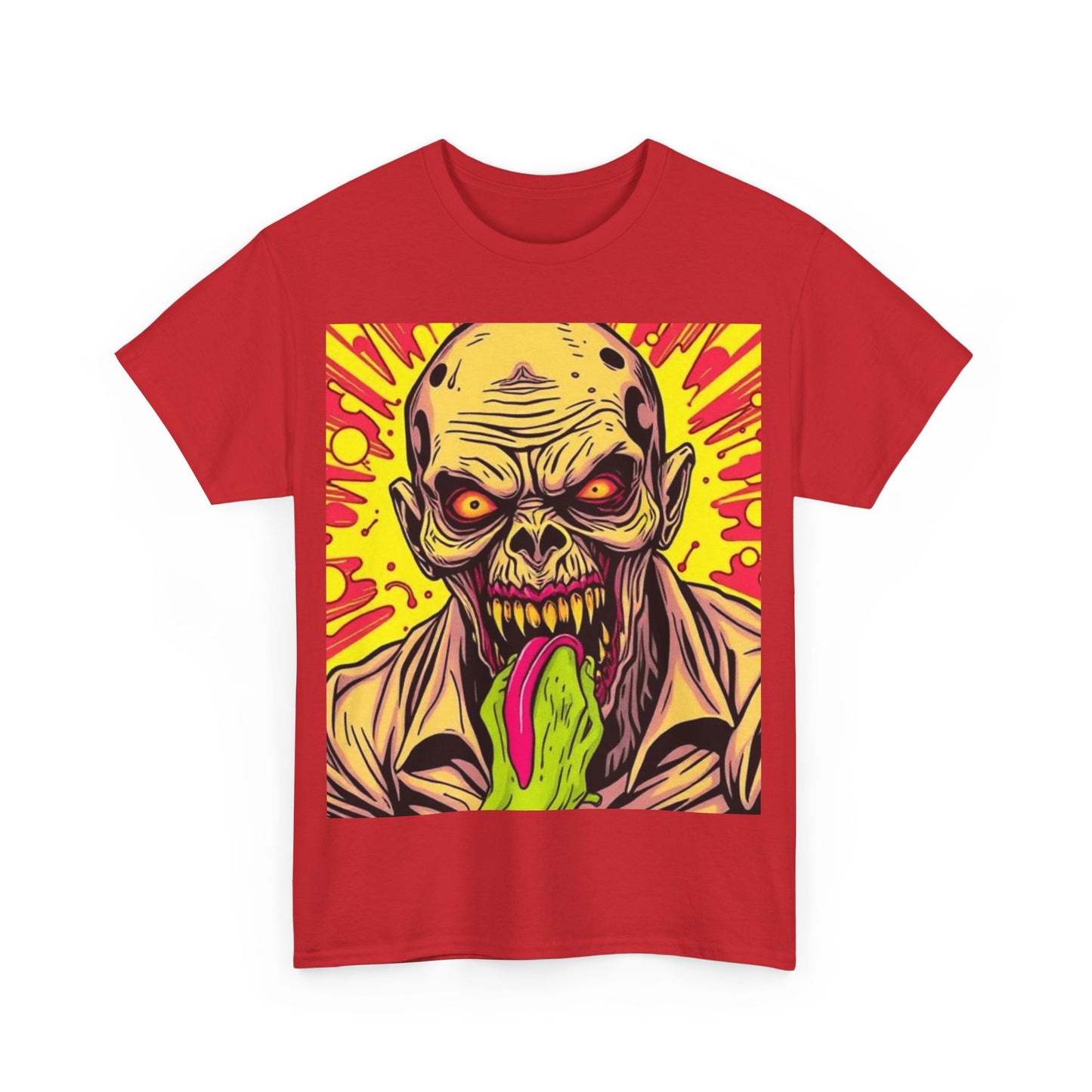 UK - Zombie Graphic Unisex Heavy Cotton Tee - Perfect for Halloween and Horror Fans