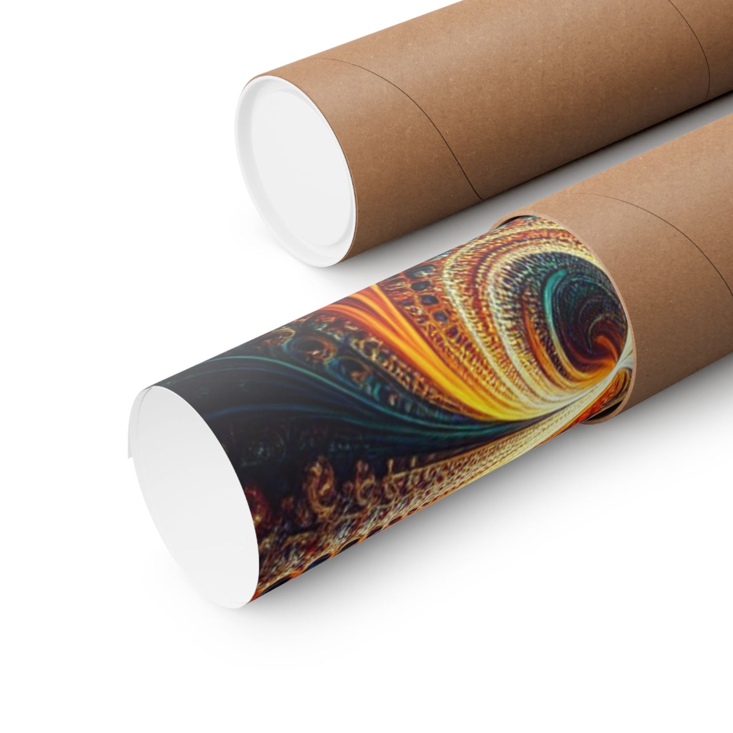 Vibrant Fractal Art Poster - Eye-Catching Matte Vertical Design for Modern Interiors
