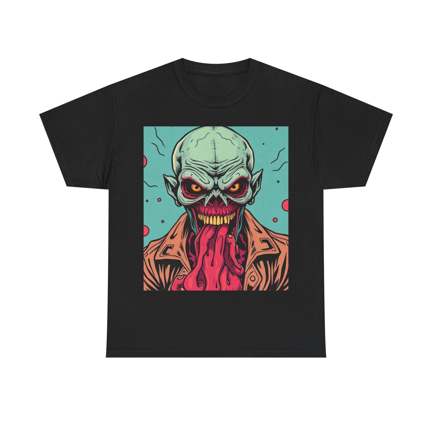 UK - Unisex Heavy Cotton Tee - Retro Zombie Graphic Tee