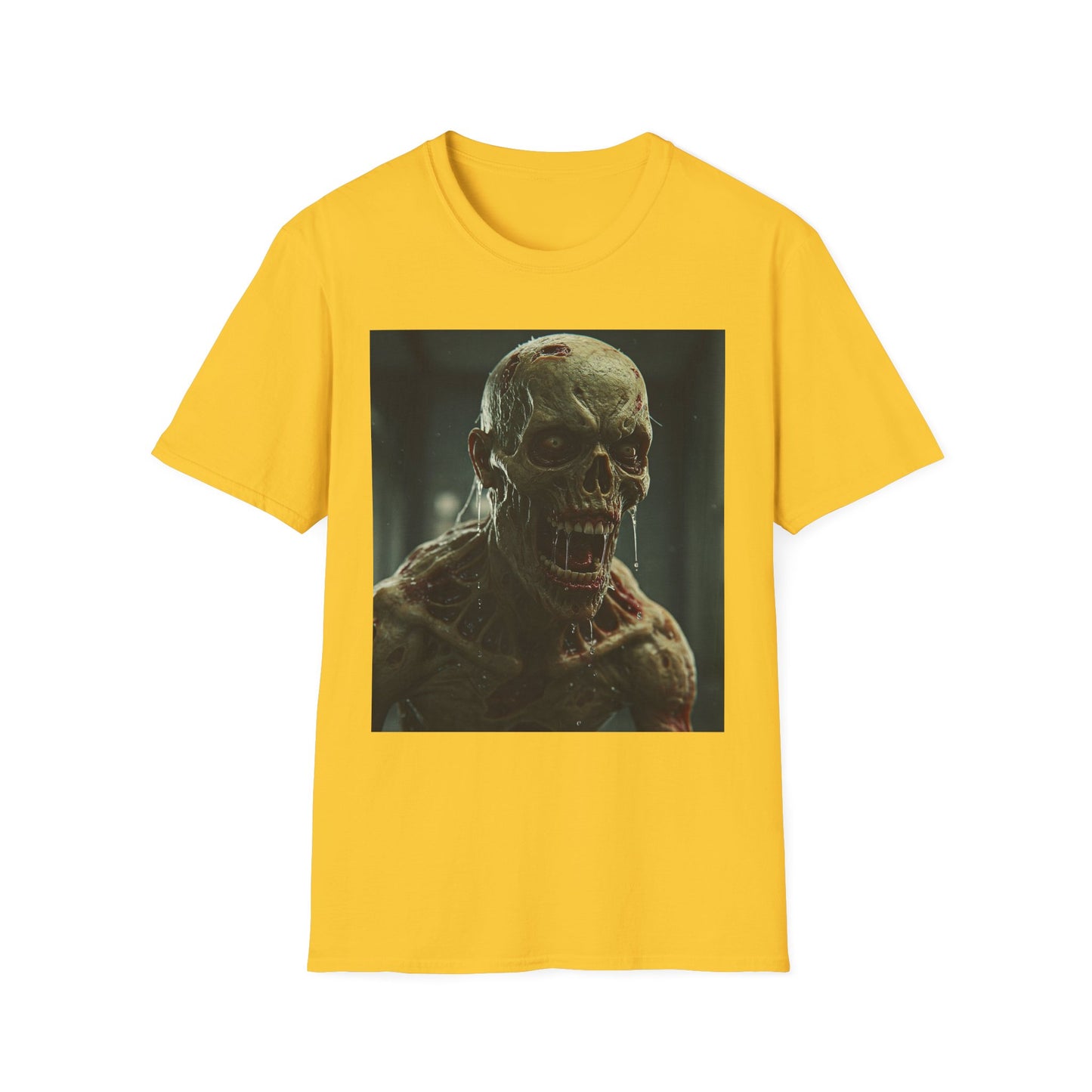 Apocalyptic Portrait Tee, bold, decaying zombie graphic