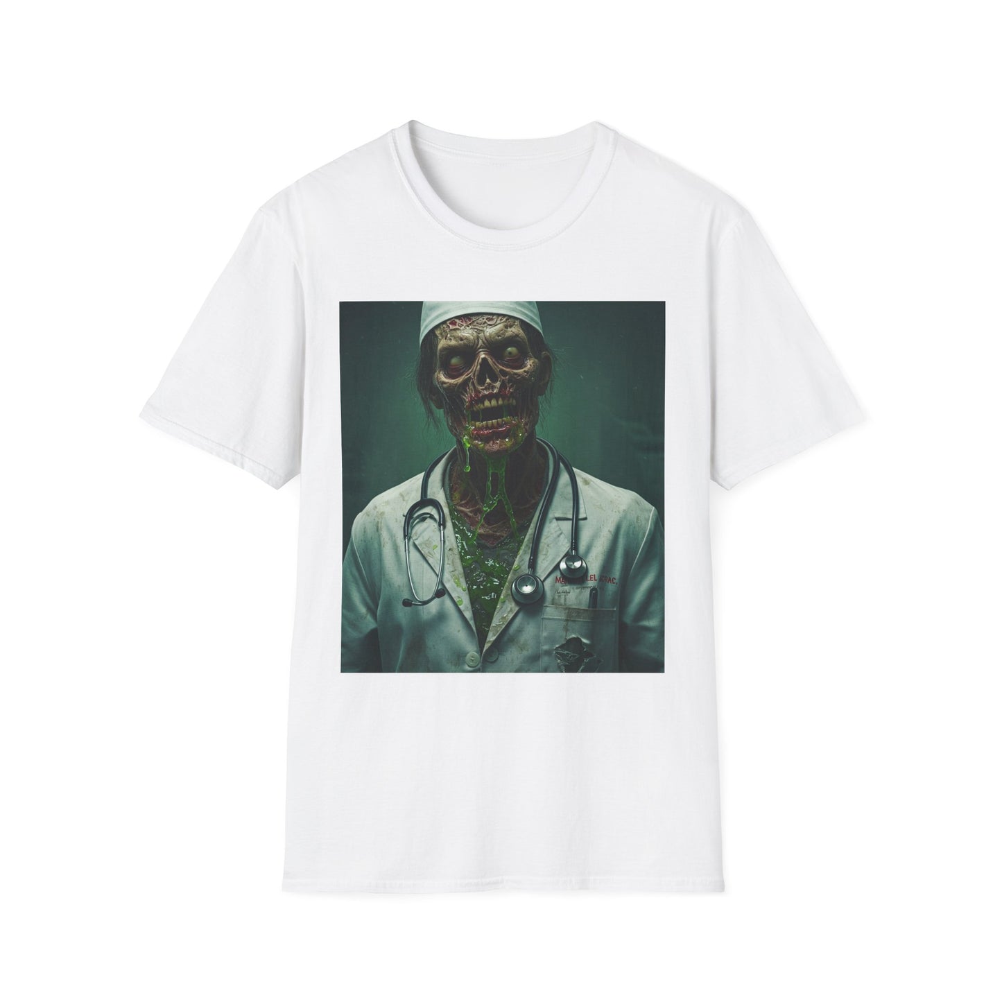 Zombie Doctor Unisex Softstyle T-Shirt - Perfect for Halloween and Horror Fans