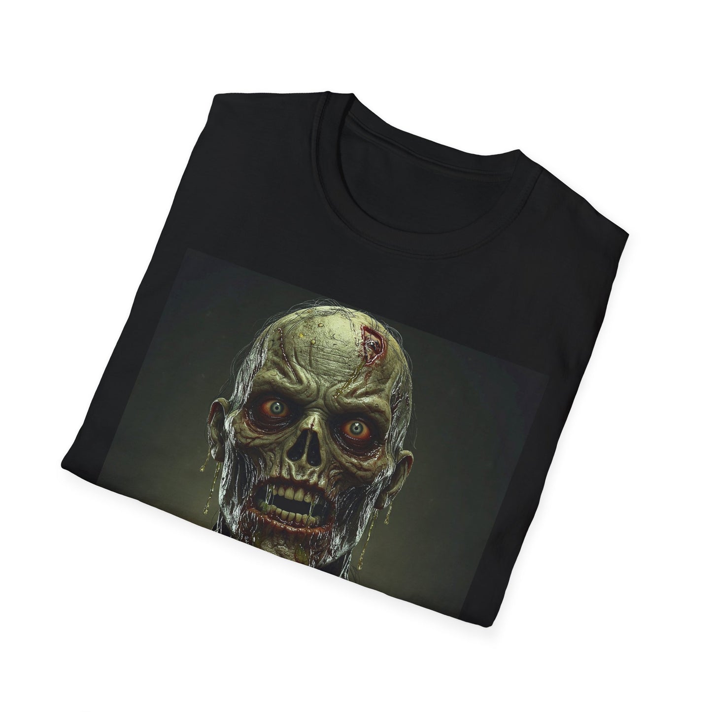 Apocalyptic Portrait Tee, bold, decaying zombie graphic
